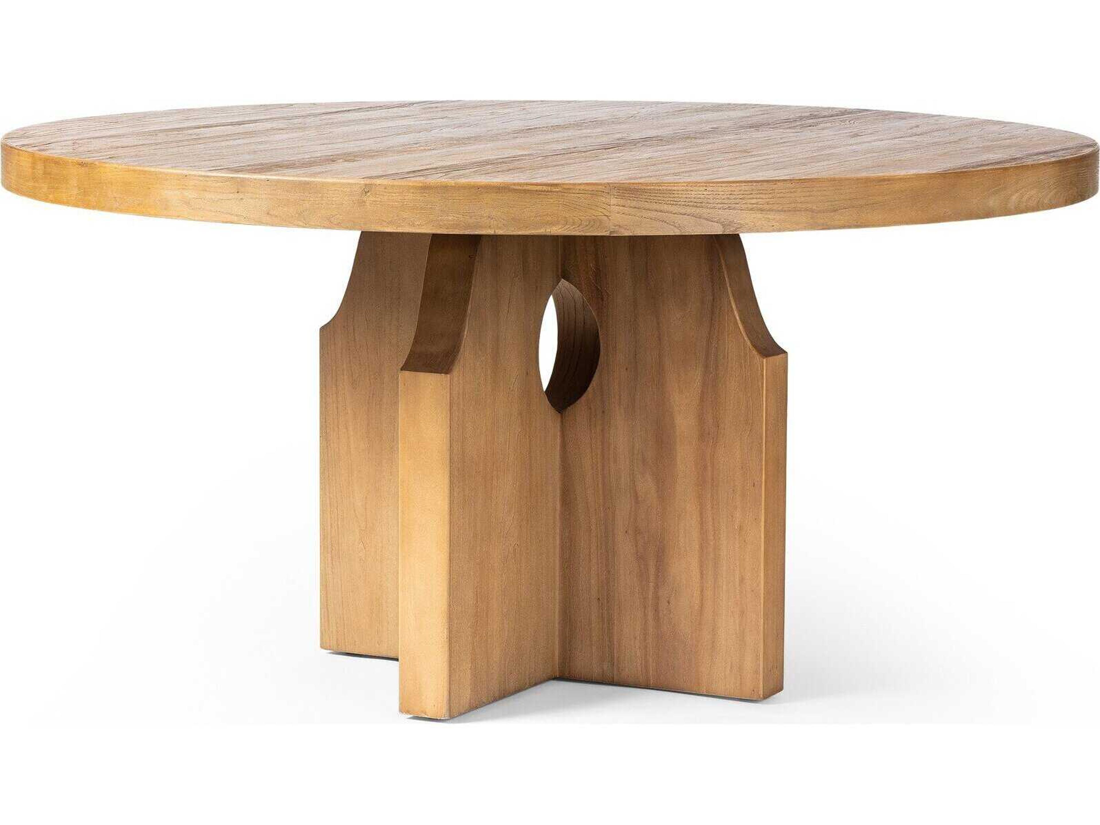 Four Hands Wells Allandale Reclaimed Natural Elm Round Dining Table