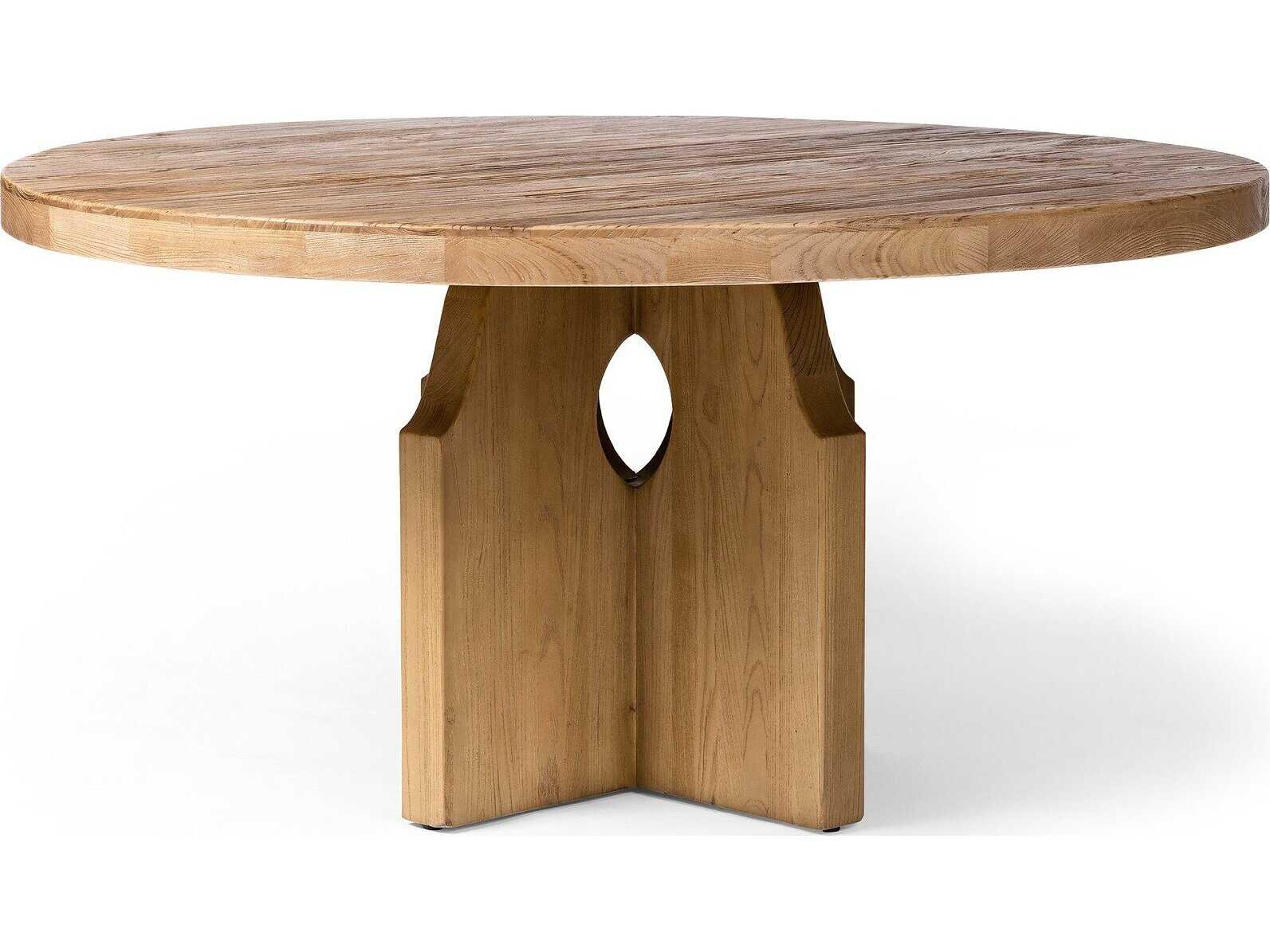 Four Hands Wells Allandale Reclaimed Natural Elm Round Dining Table