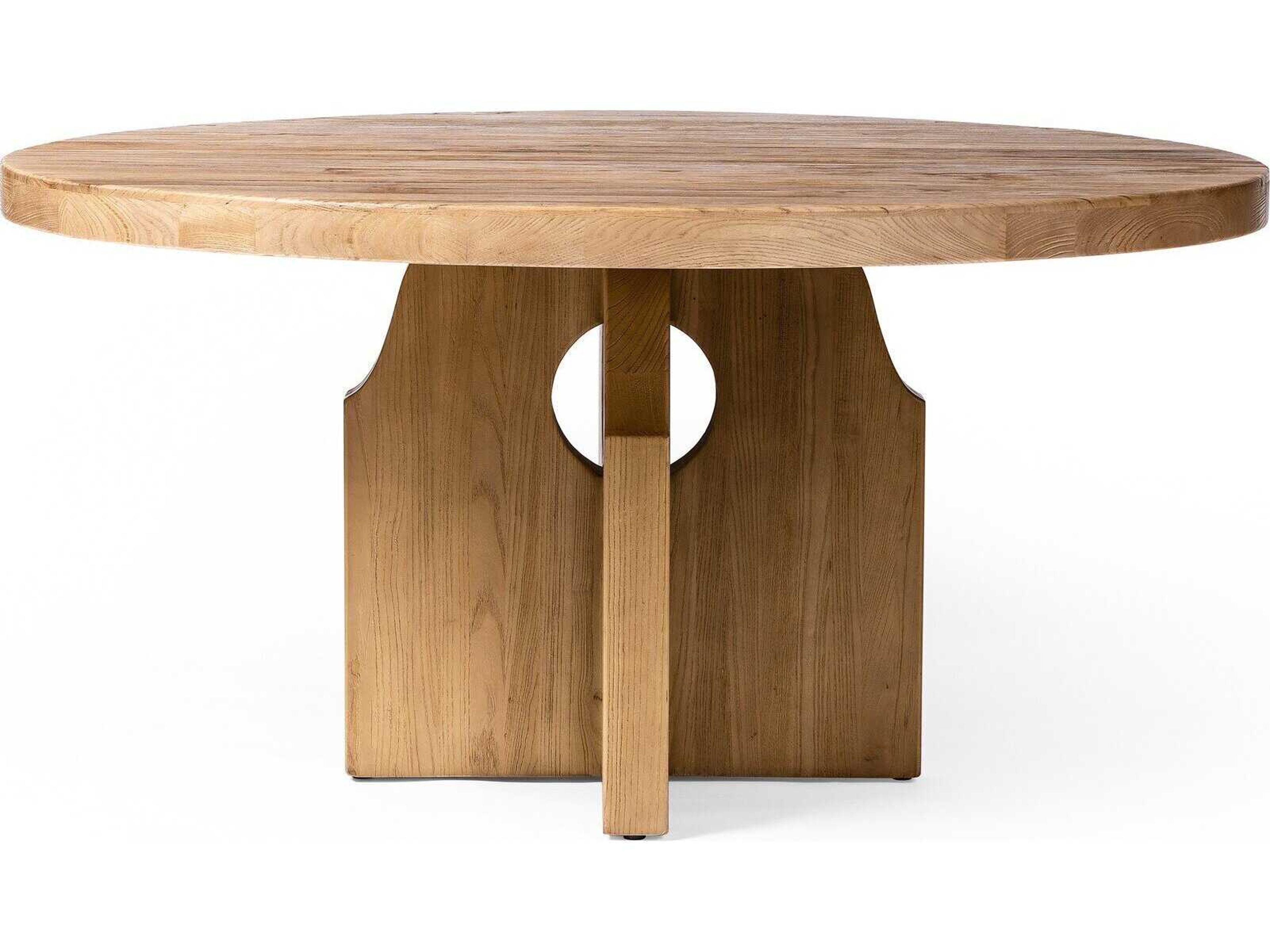 Four Hands Wells Allandale Reclaimed Natural Elm Round Dining Table