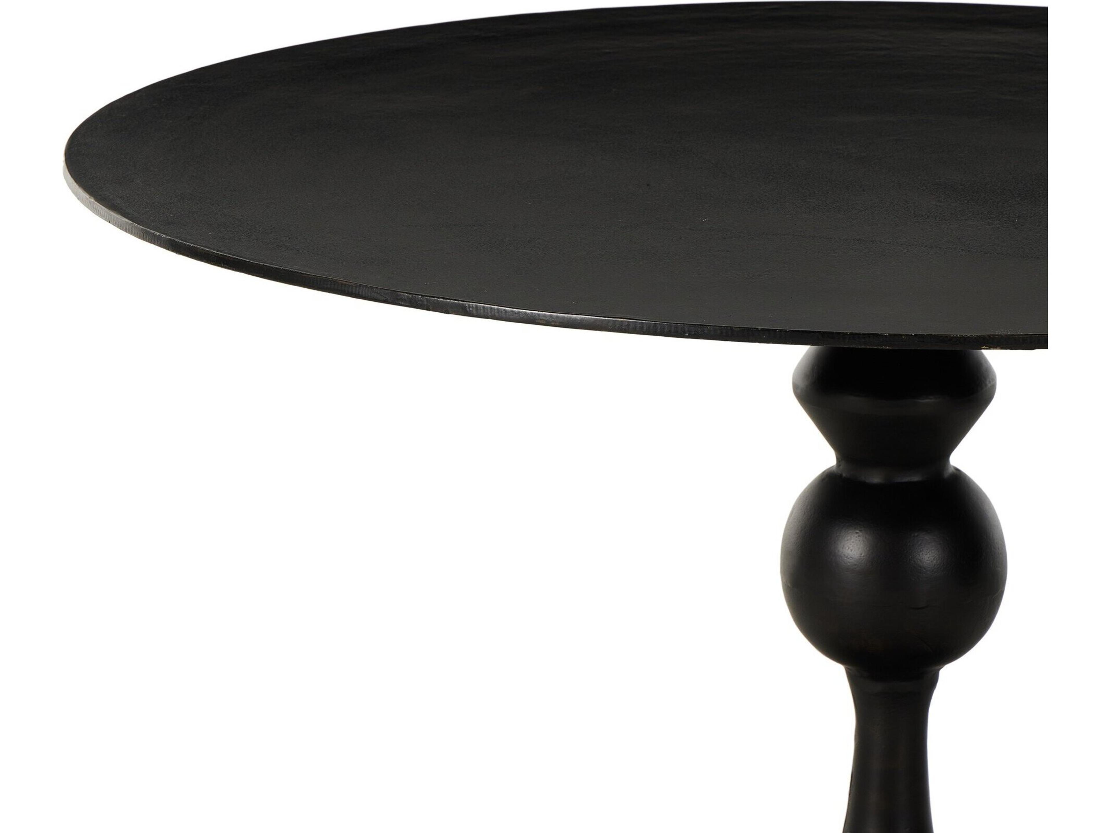 Luxecor Globetrotter Daffin Round Metal Black Antique Dining Table