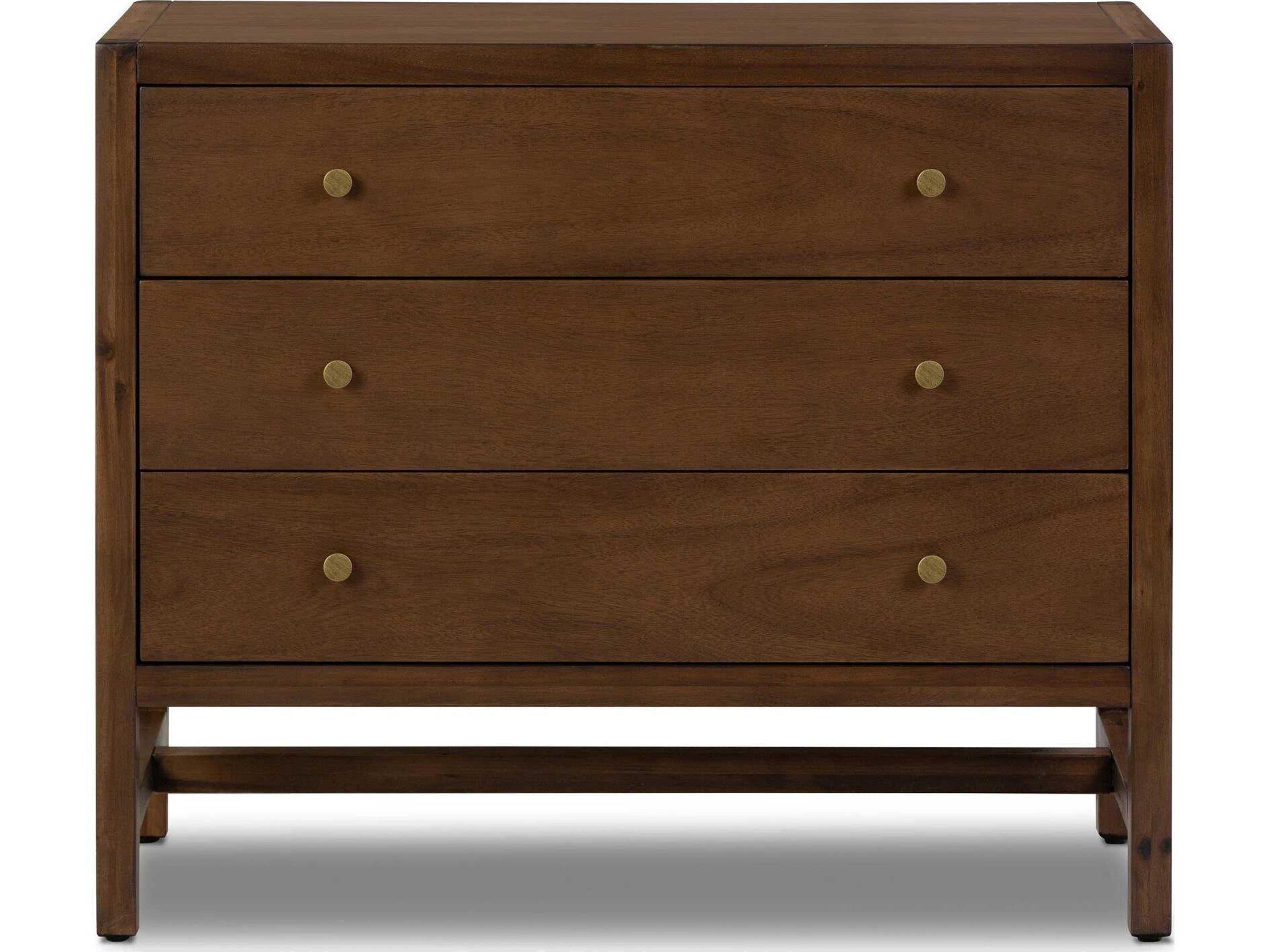 Luxecor Globetrotter Sullivan 3-Drawers Brown Acacia Wood Nightstand