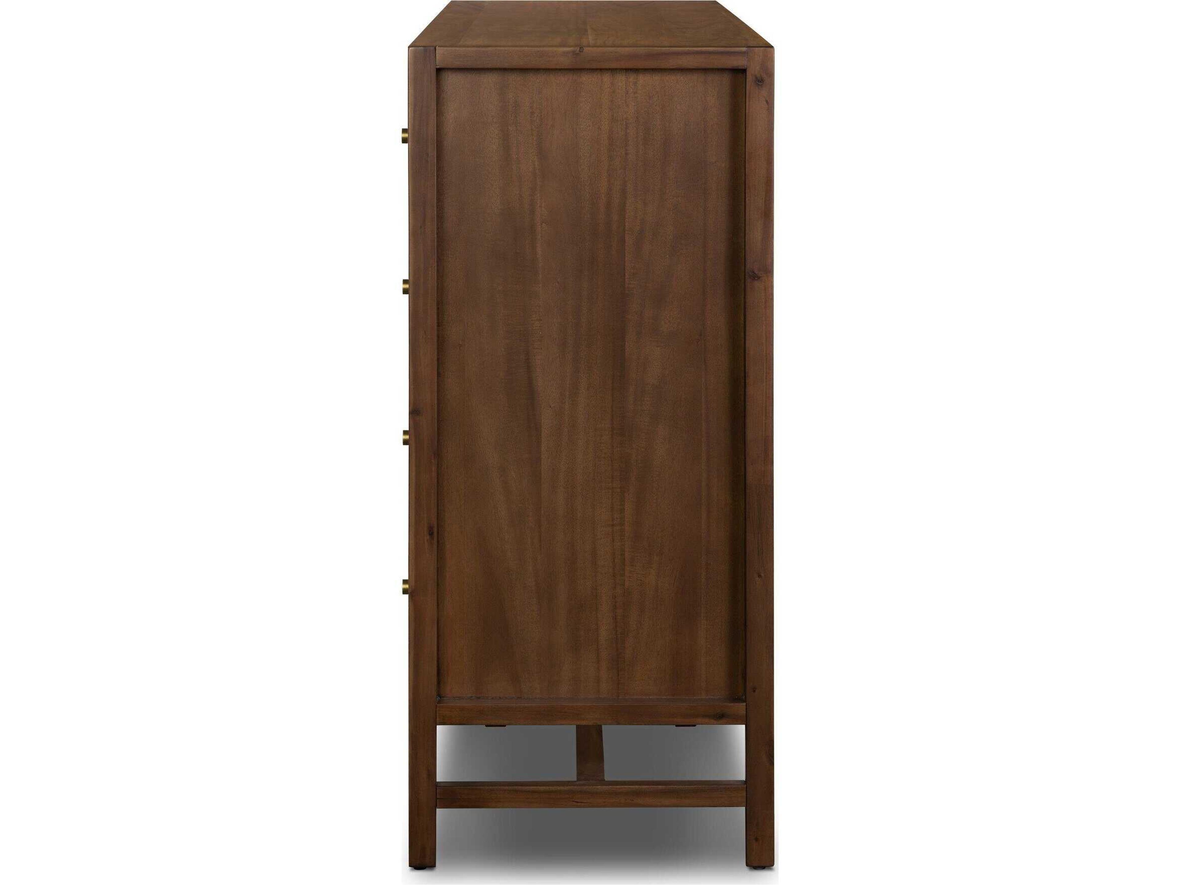 Four Hands Patten Sullivan 10-Drawers Brown Acacia Wood Double Dresser