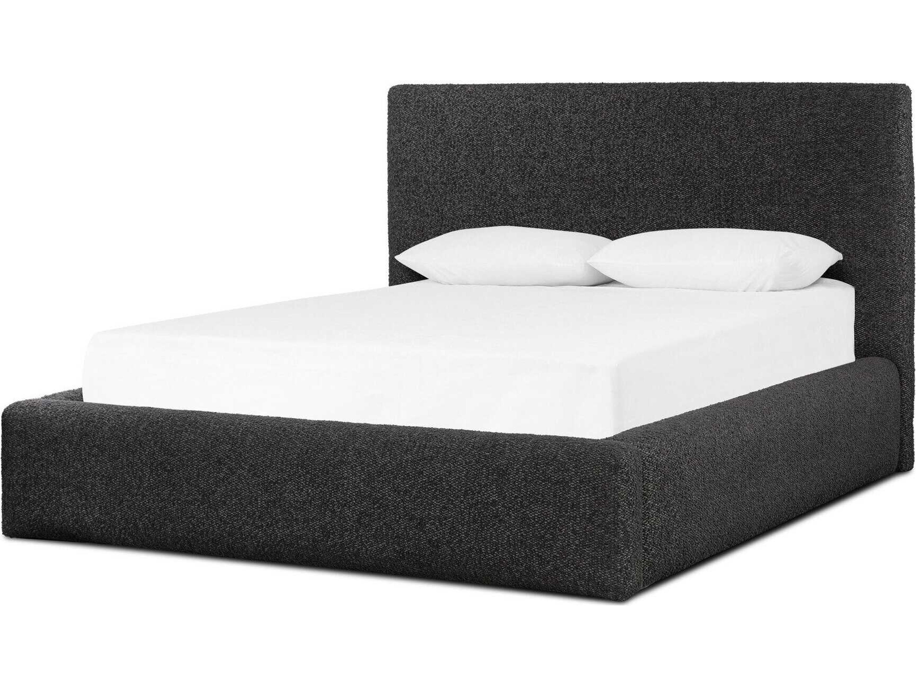 Easton Quincy Lisbon Charcoal Black Parrawood Upholstered King Platform Bed