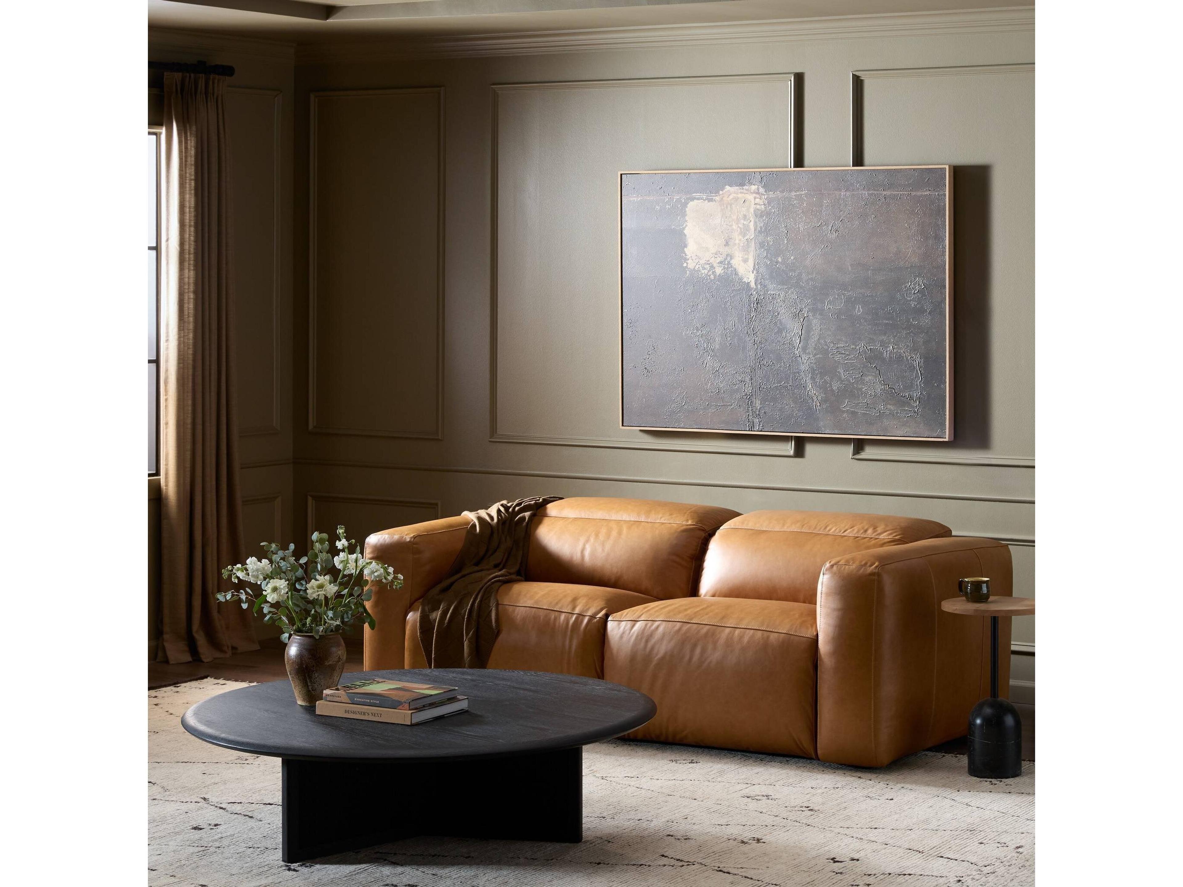 Luxecor Globetrotter Radley Power Recline Wide Brown Leather Sofa