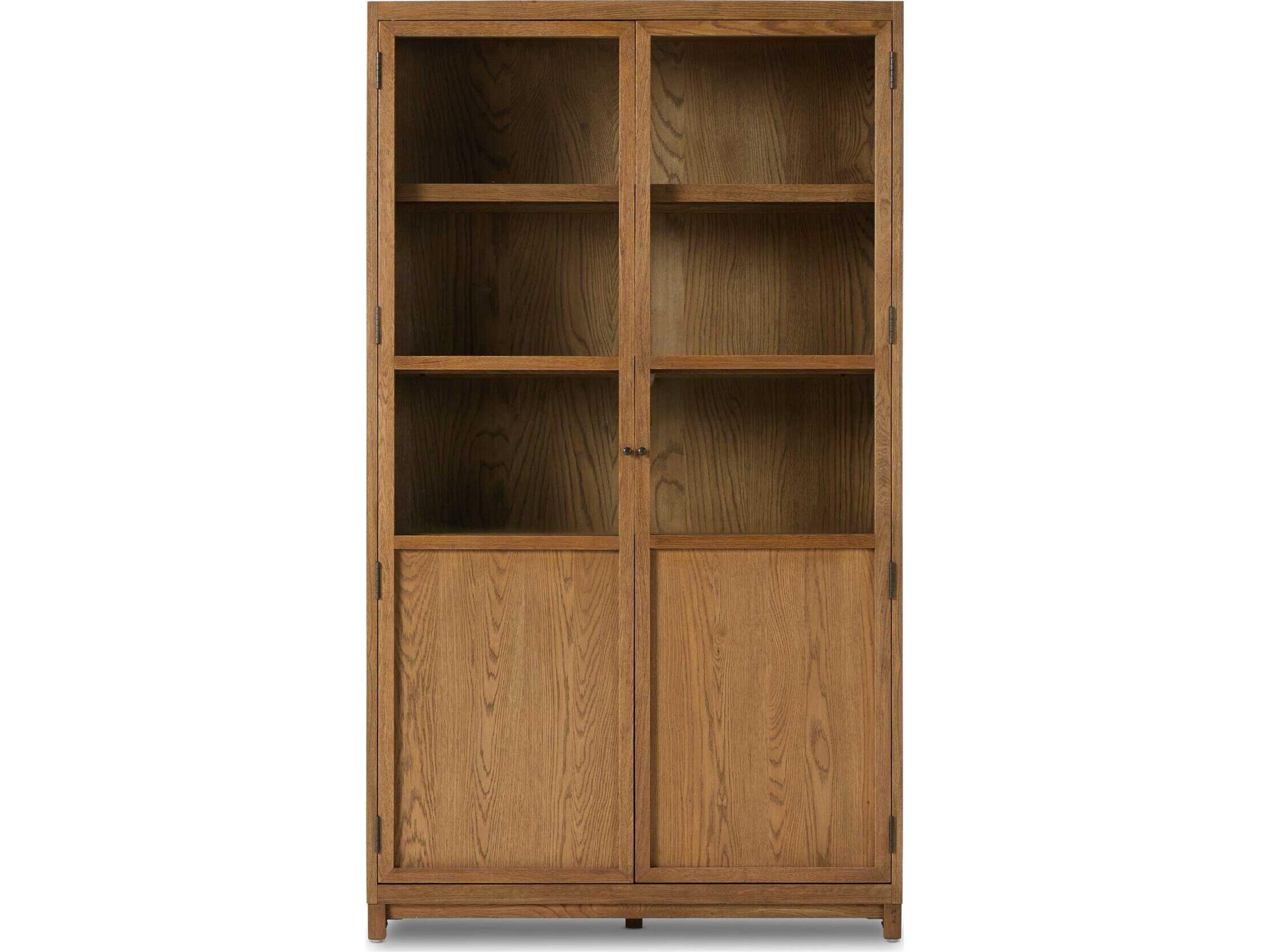 Four Hands Irondale Millie Oak Wood Drifted Display Cabinet