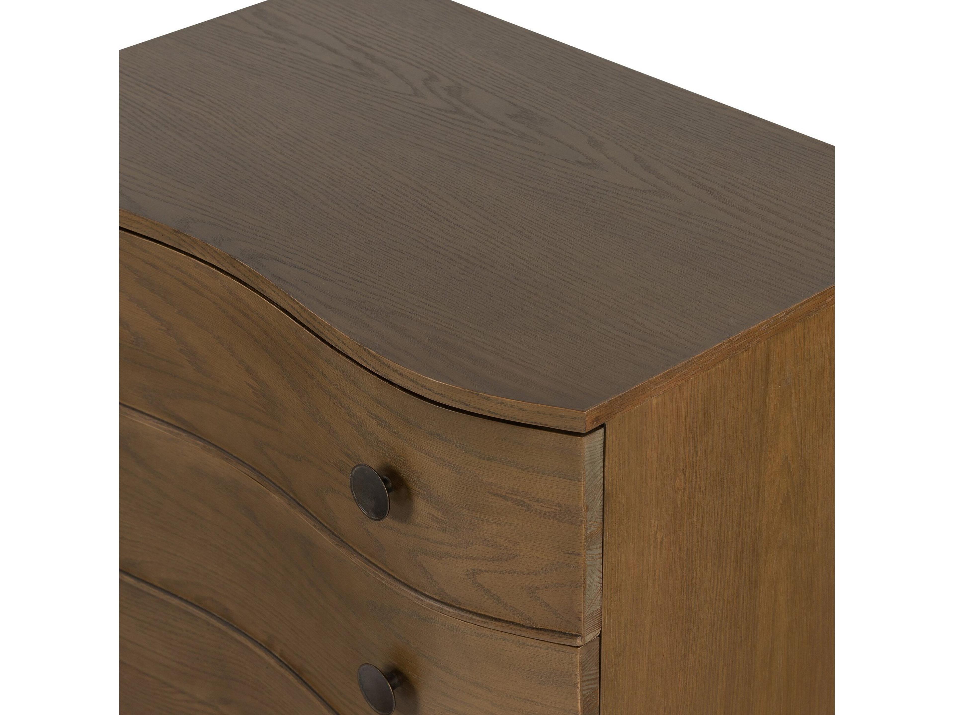 Luxecor Globetrotter 3-Drawers Brown Oak Wood Nightstand