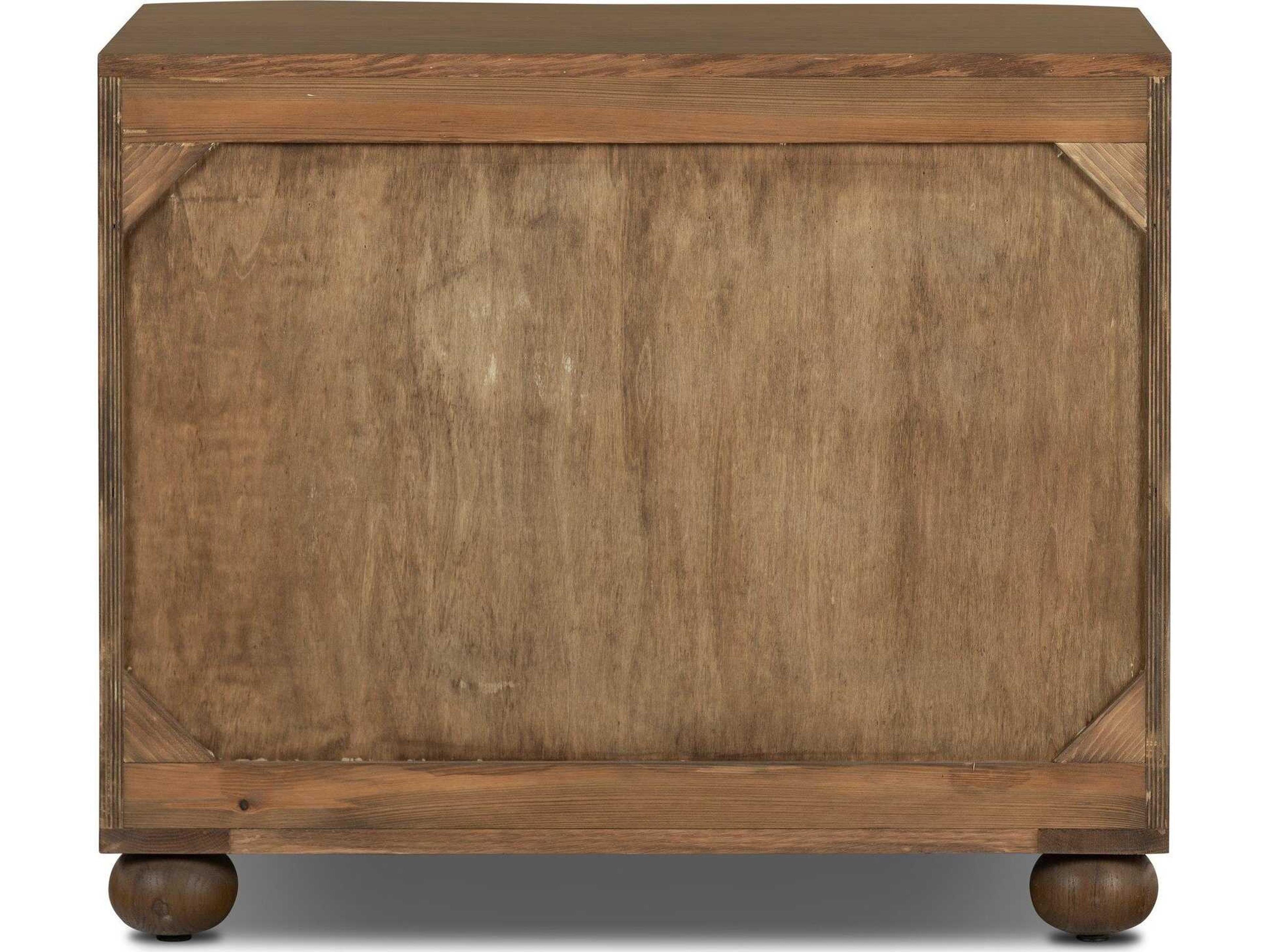 Luxecor Globetrotter 3-Drawers Brown Oak Wood Nightstand