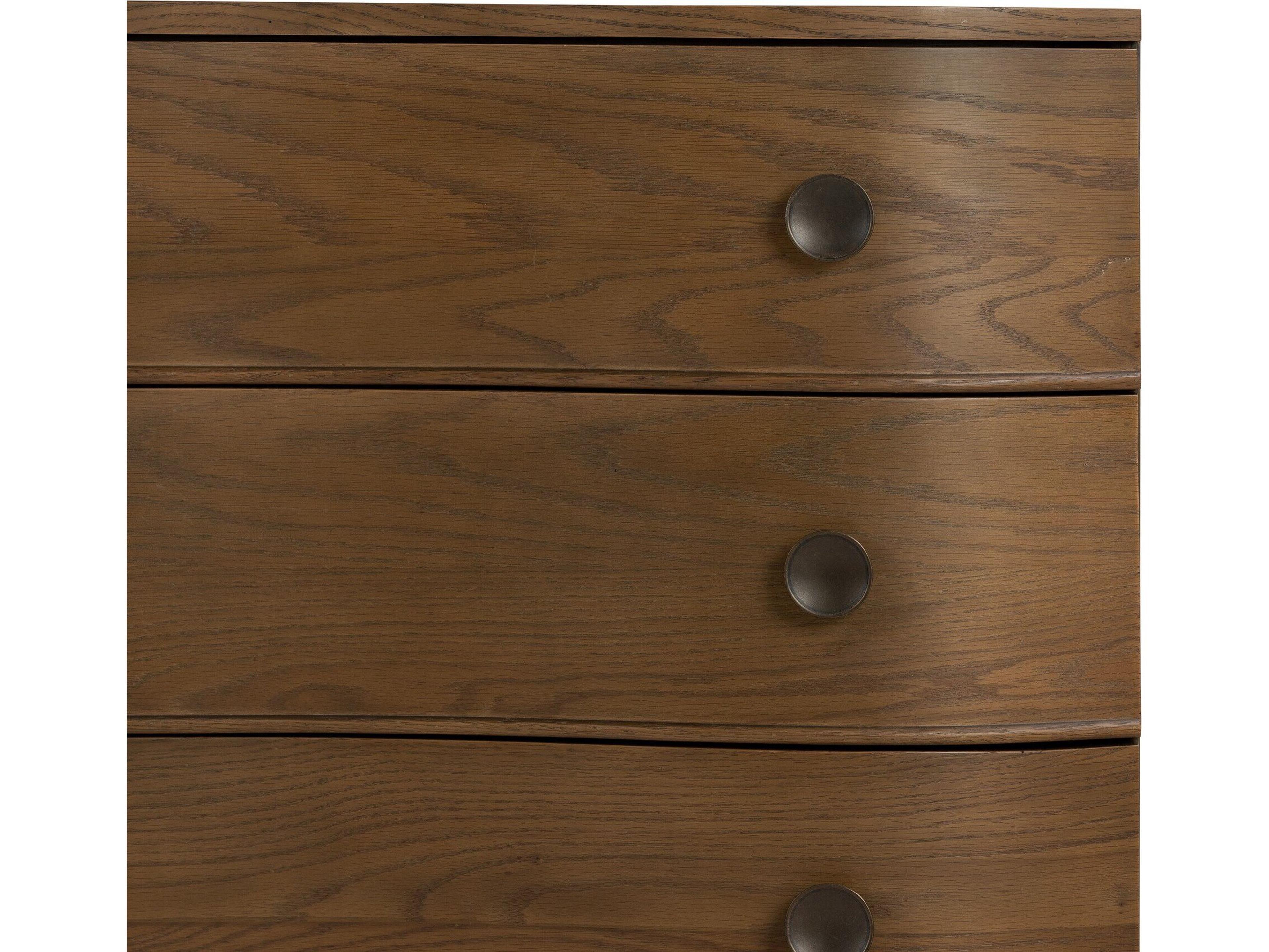 Luxecor Globetrotter 3-Drawers Brown Oak Wood Nightstand