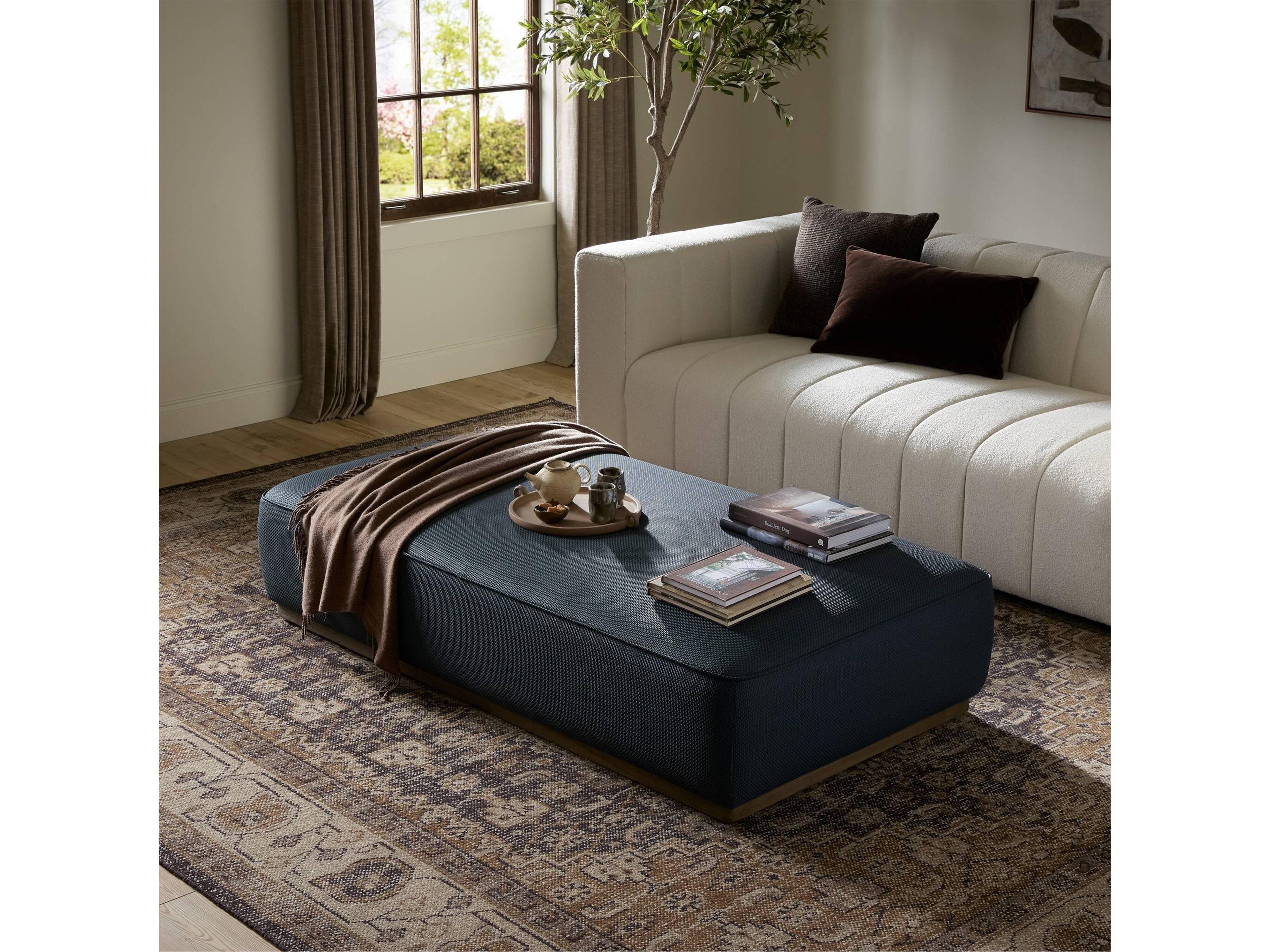 Four Hands Westgate Sinclair Fresno Cobalt Cocktail Ottoman