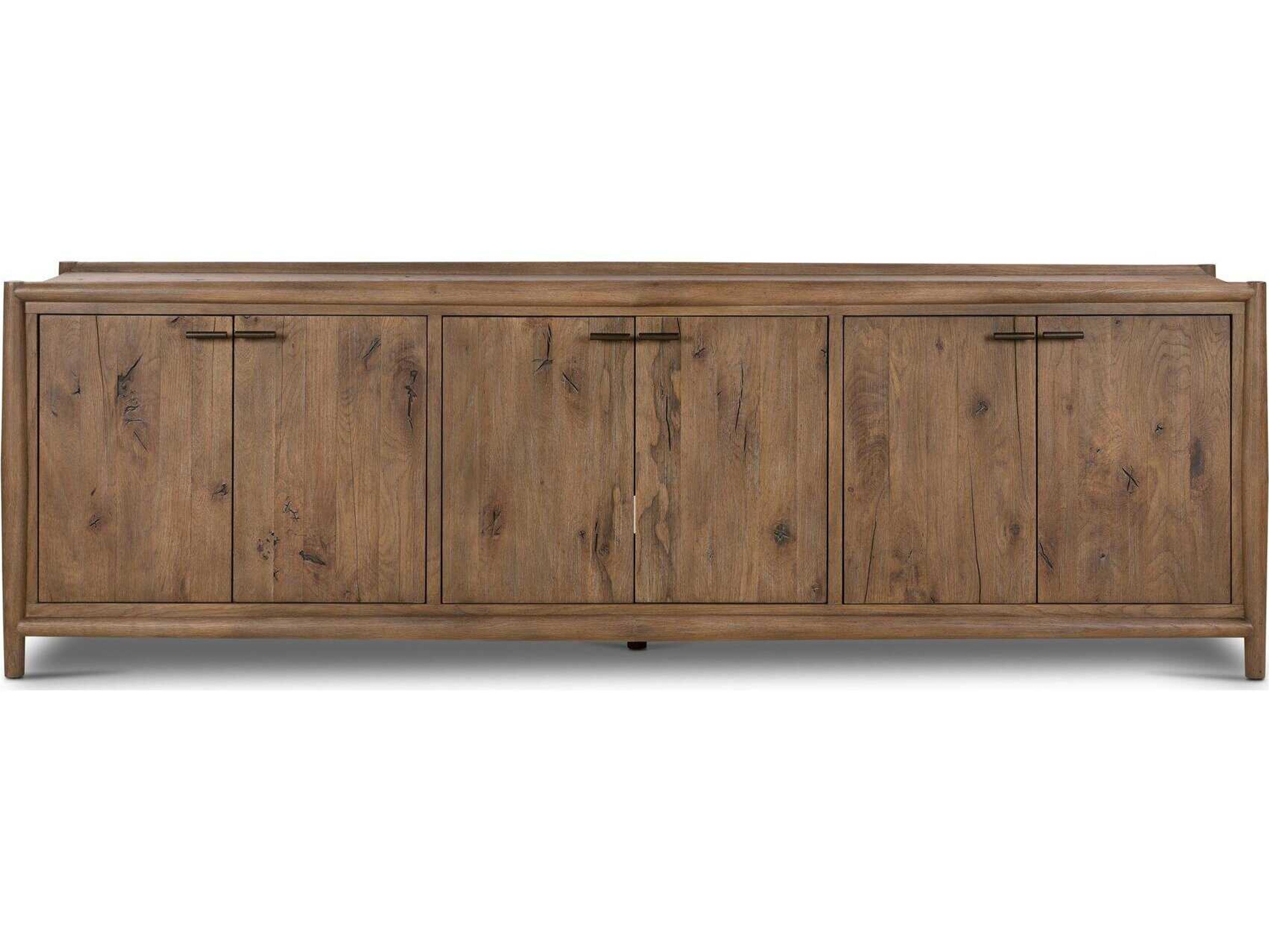 Four Hands Bolton Glenview 94" Oak Wood Weathered Aged Bronze Sideboard