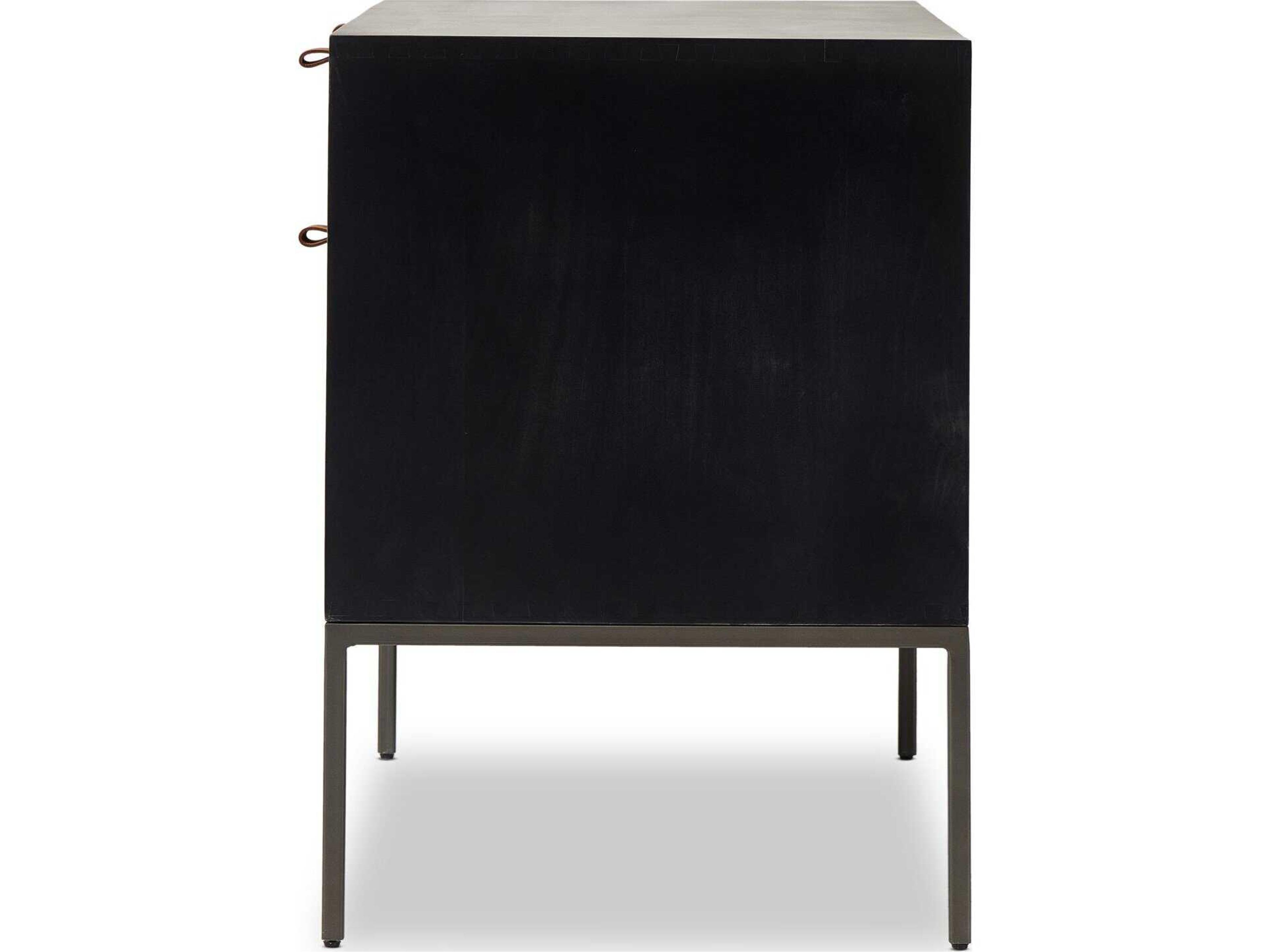Four Hands Fulton Trey Black Wash Poplar  Modular Filing Cabinet