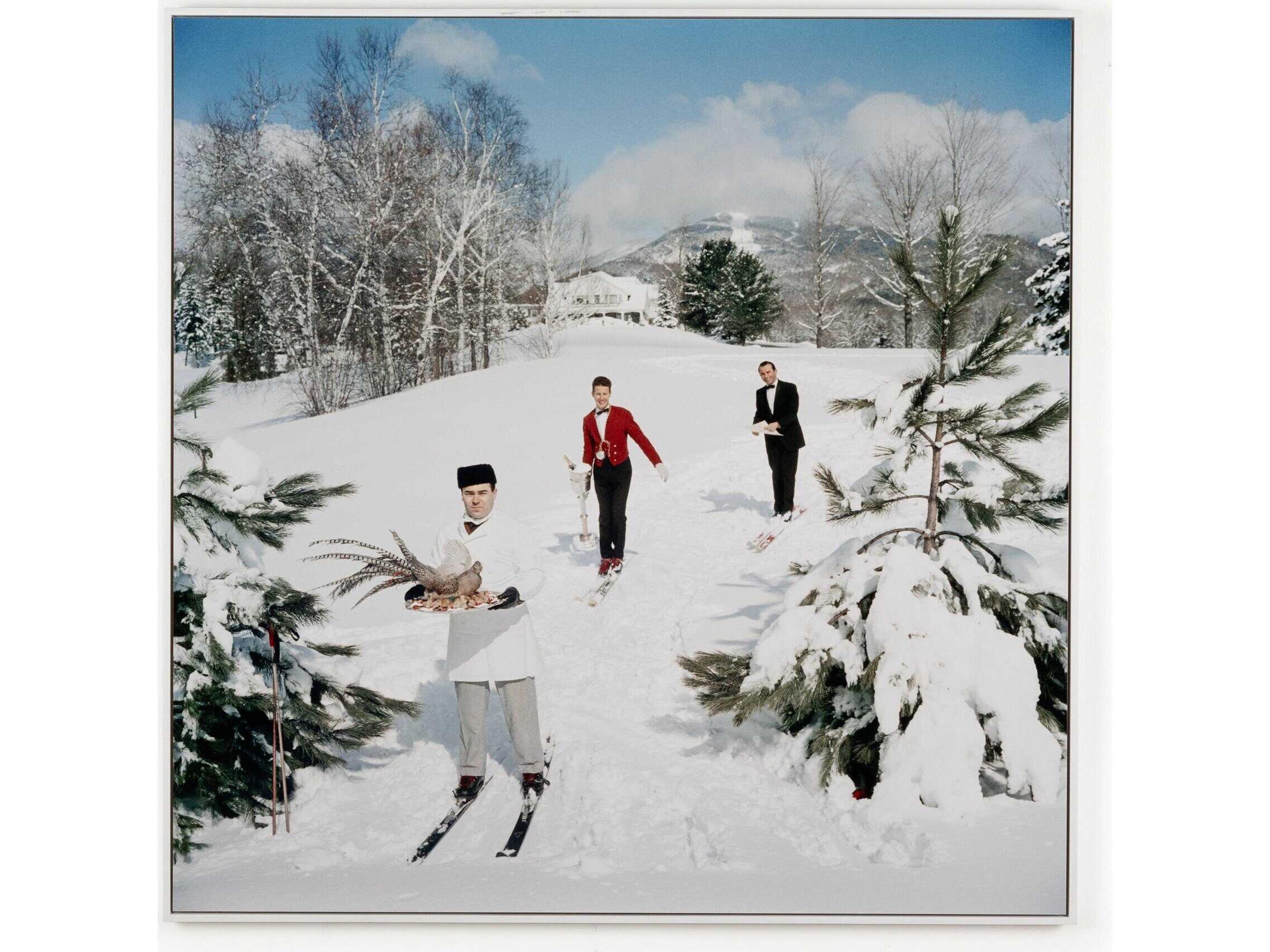 Four Hands Art Studio Skiing Waiters By Slim Aarons Wall Art