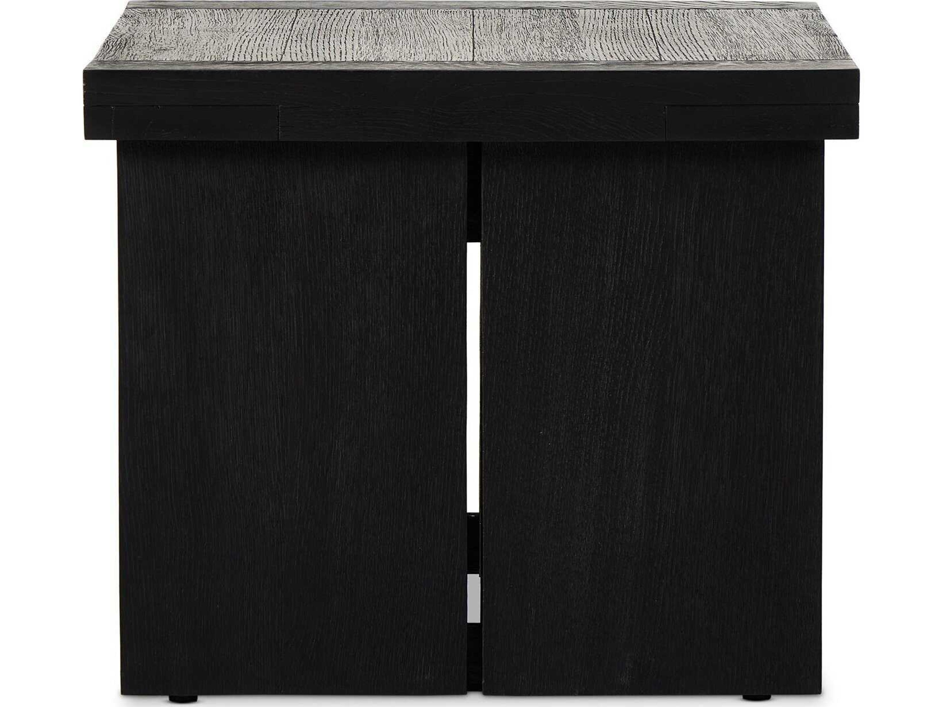 Four Hands Bennett Warby Worn Black Veneer End Table
