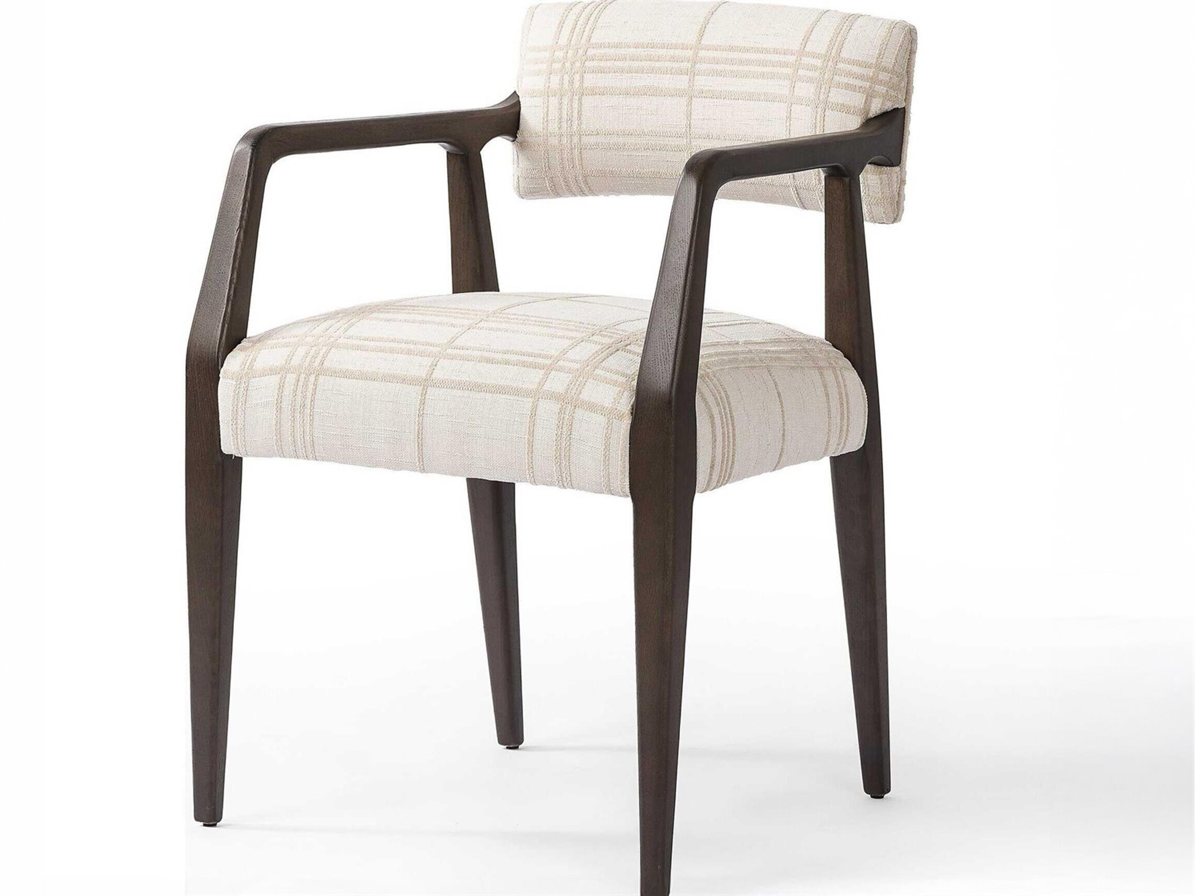Abbott Tyler Sheffield Ivory Upholstered Oak Wood Dining Armchair