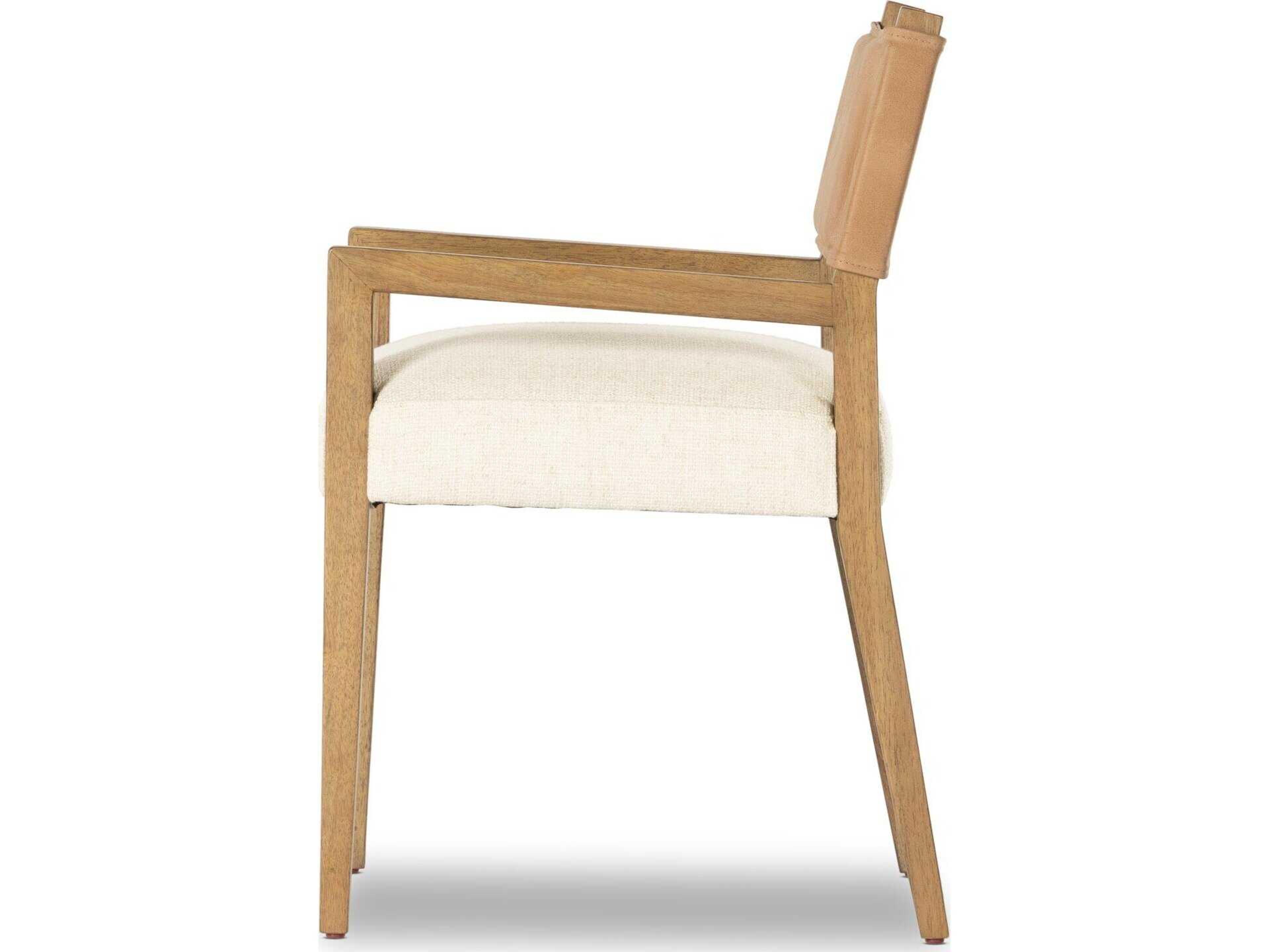 Four Hands Berman Ferris Thames Cream Upholstered Dining Armchair