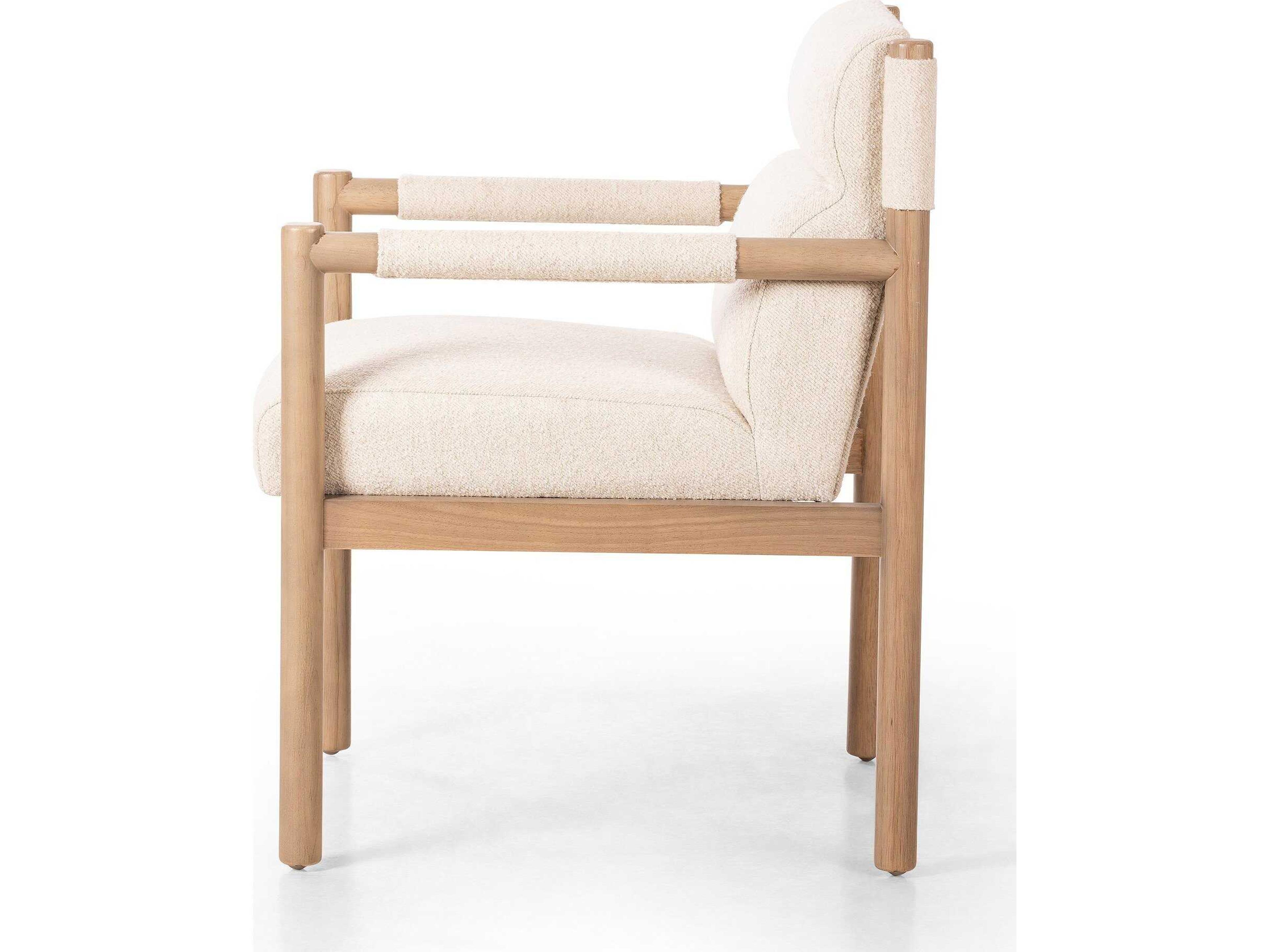 Four Hands Caswell Kiano Charter Oatmeal Upholstered Dining Armchair