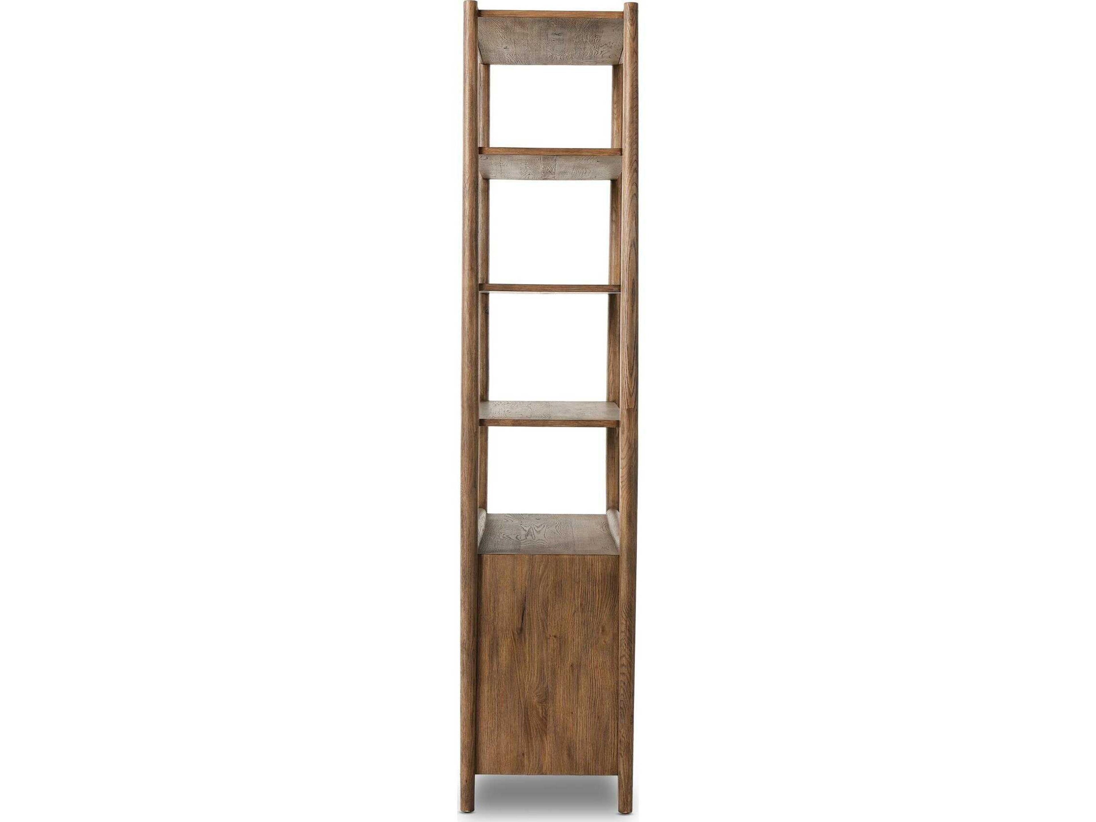 Four Hands Bolton Aged Bronze Weathered Oak Veneer Bookcase
