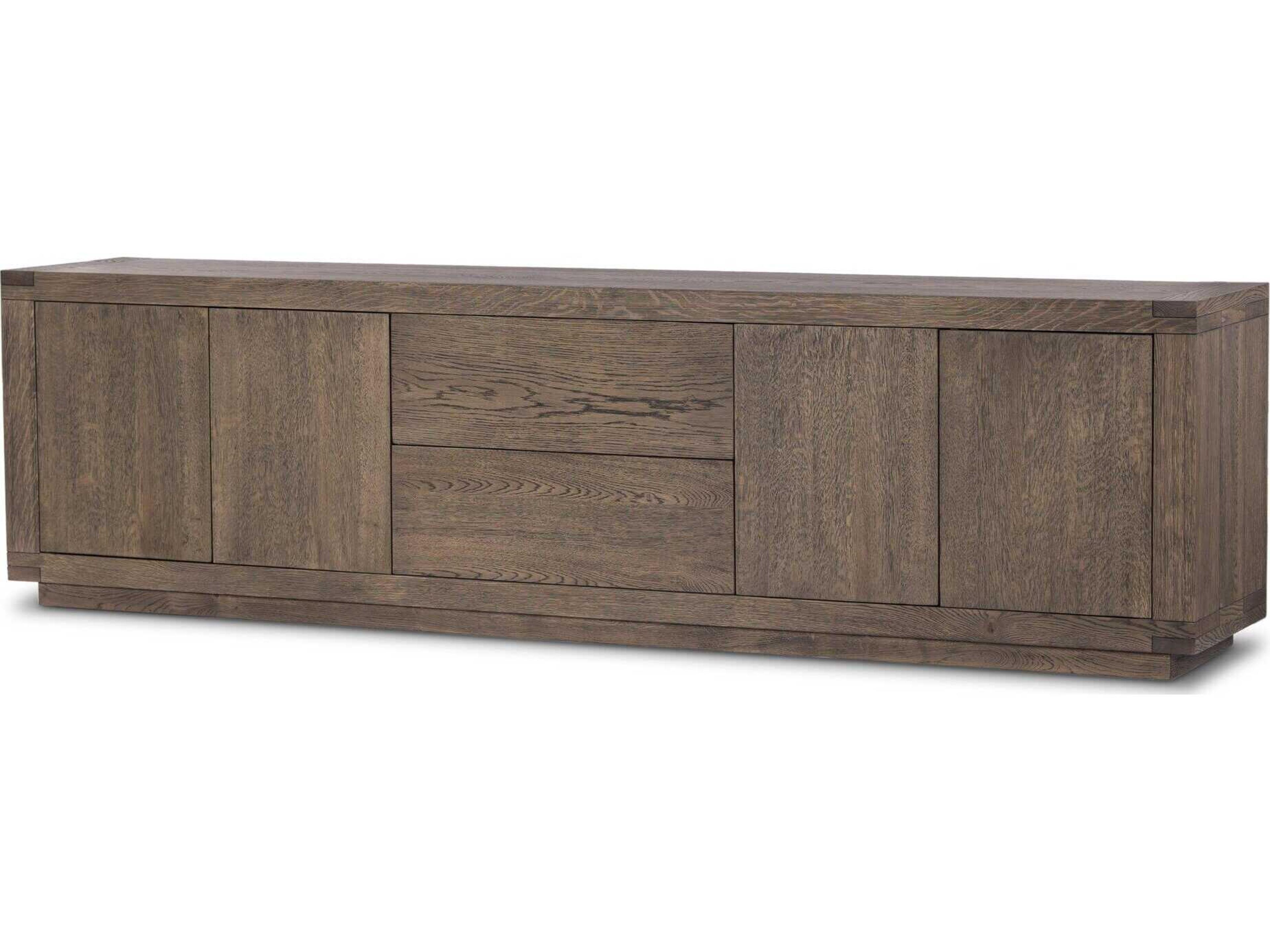 Bennett 94" Oak Wood Worn Veneer Media Console