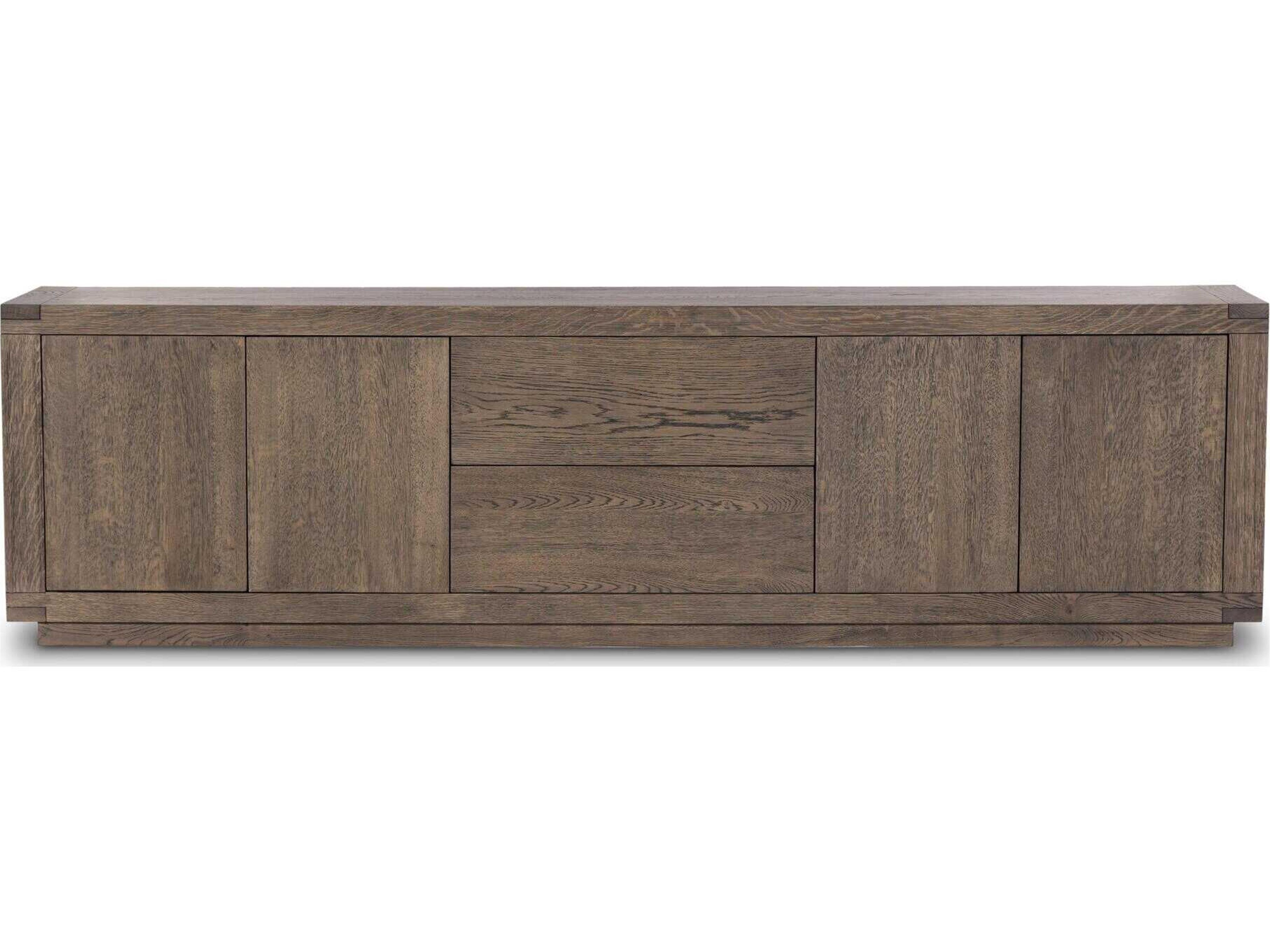 Four Hands Bennett 94" Oak Wood Worn Veneer Media Console