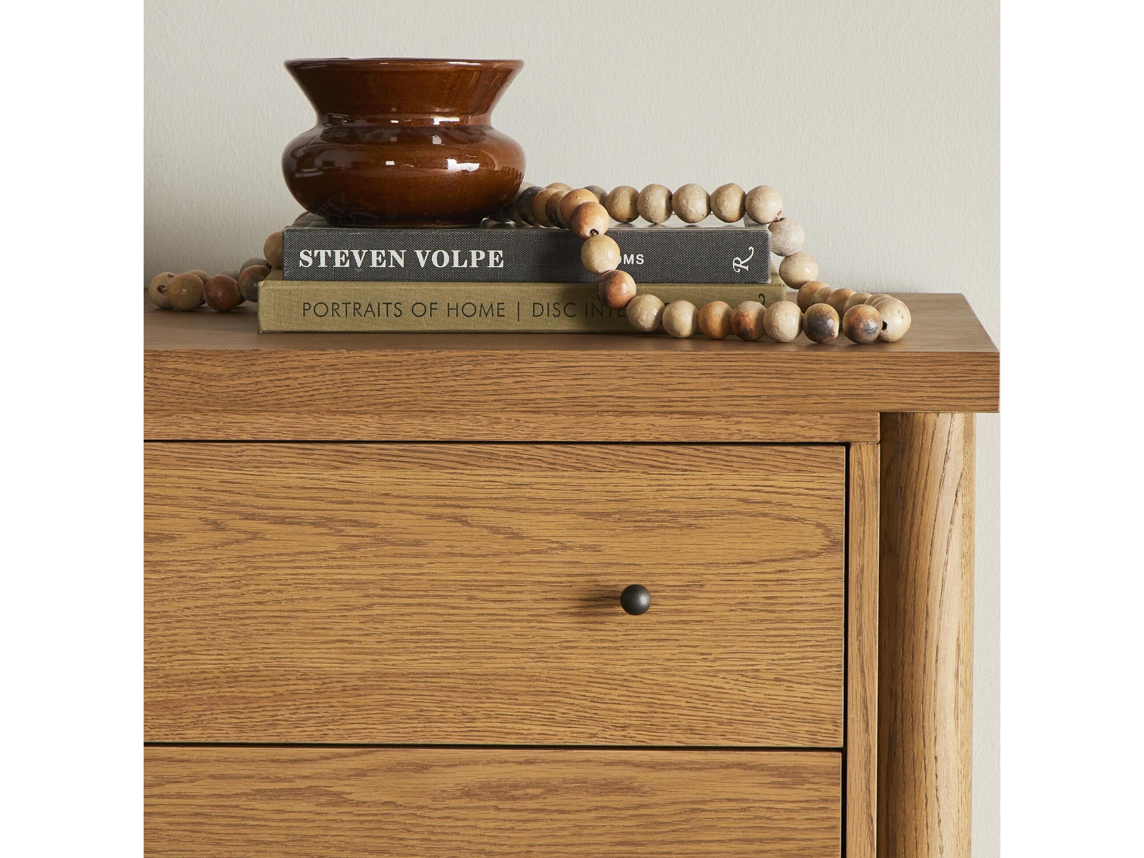 Four Hands Bolton Roark 6-Drawers Brown Oak Wood Double Dresser