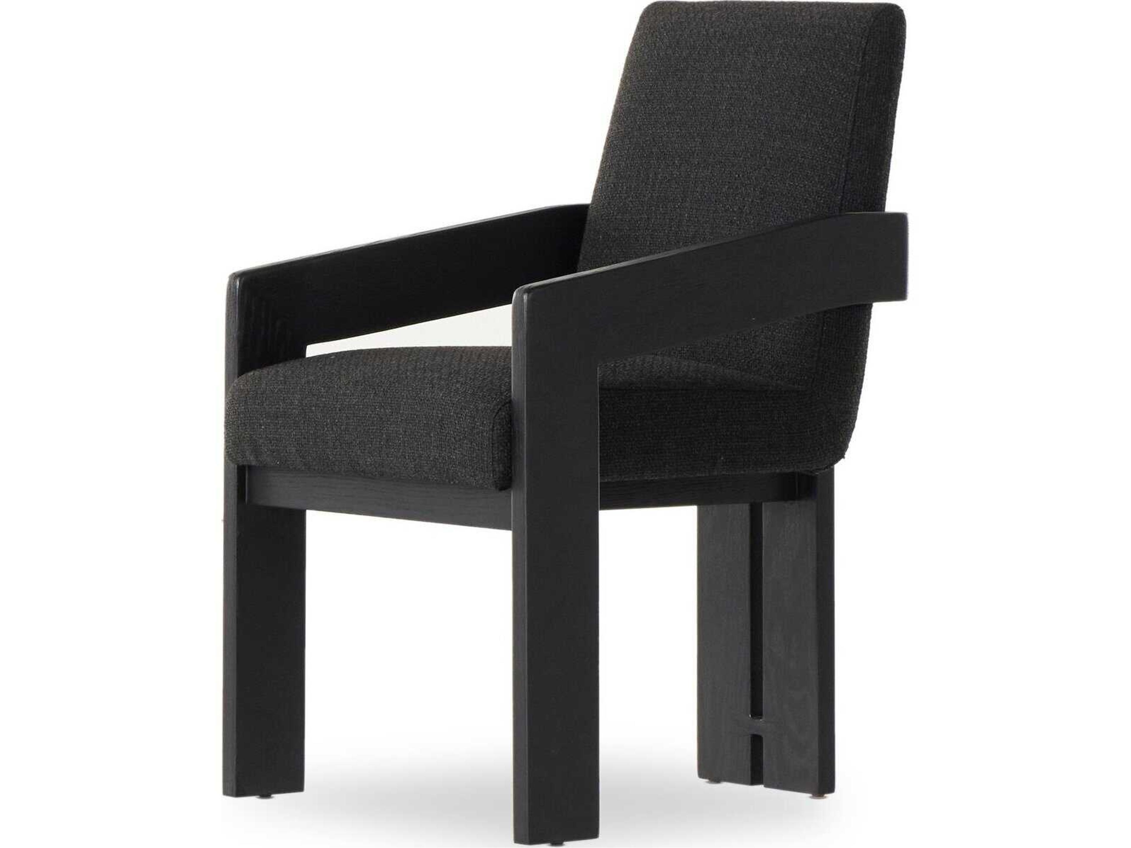 Ashford Roxy Gibson Black Upholstered Oak Wood Dining Armchair