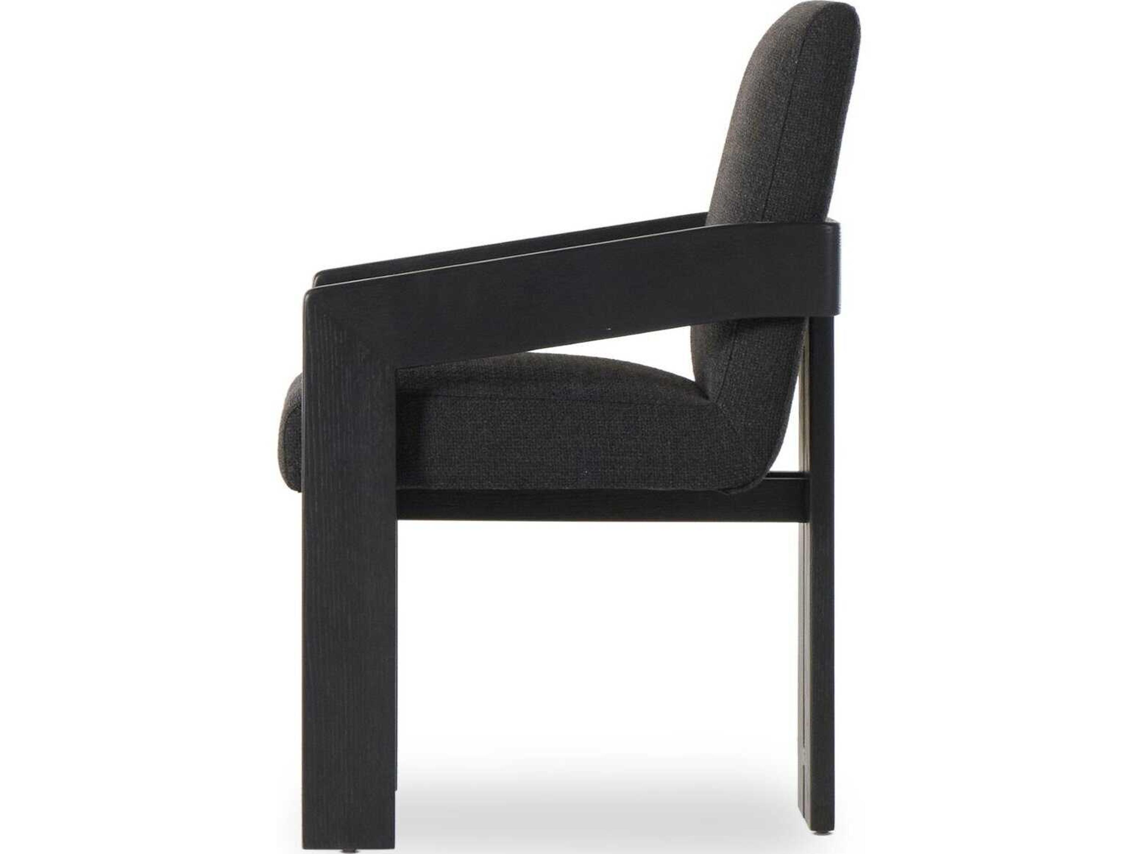 Four Hands Ashford Roxy Gibson Black Upholstered Oak Wood Dining Armchair