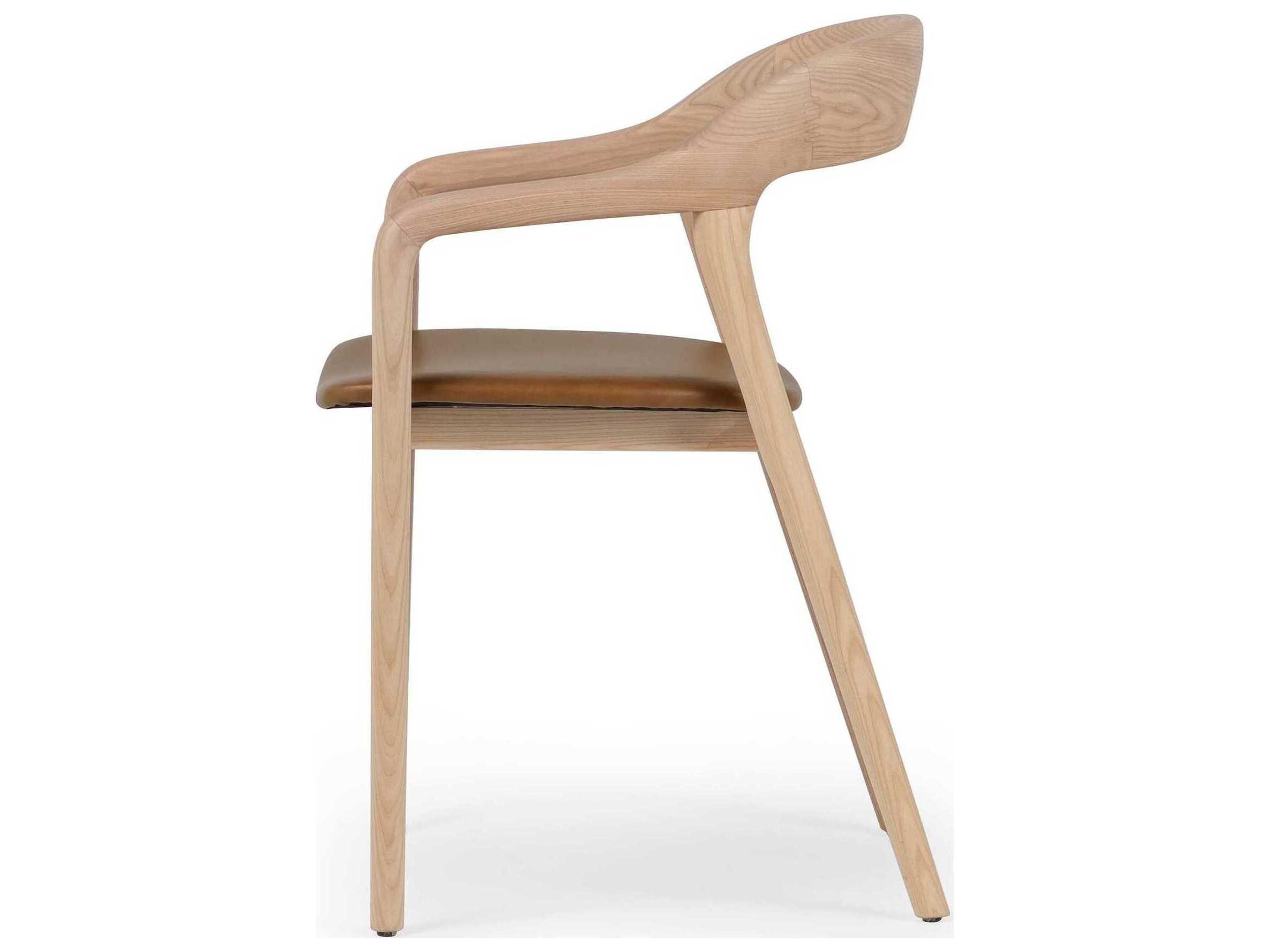Four Hands Allston Amare Sonoma Butterscotch Leather Dining Armchair