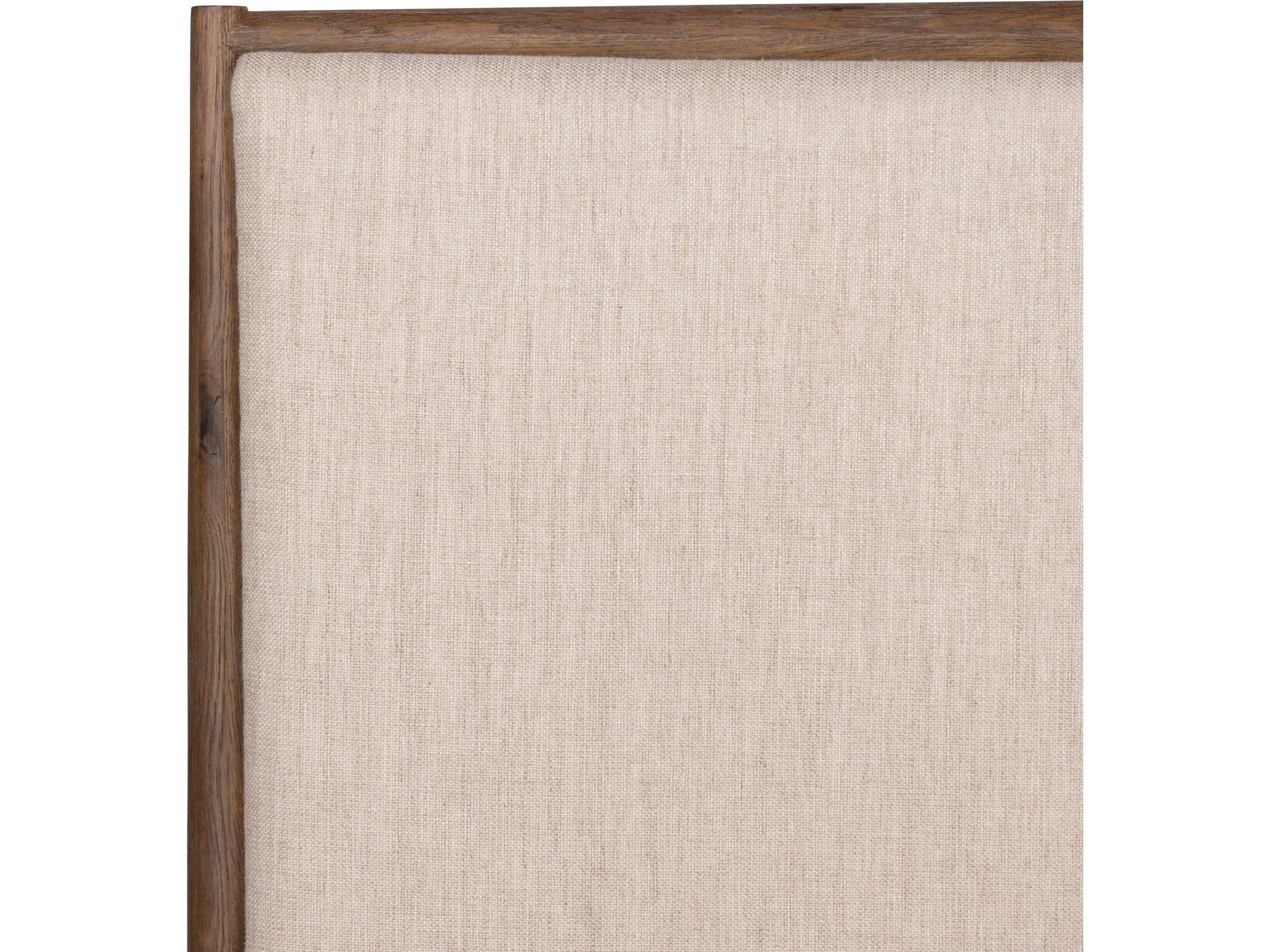Luxecor Globetrotter Glenview Essence Natural Weathered Oak Beige Wood Upholstered King Panel Bed