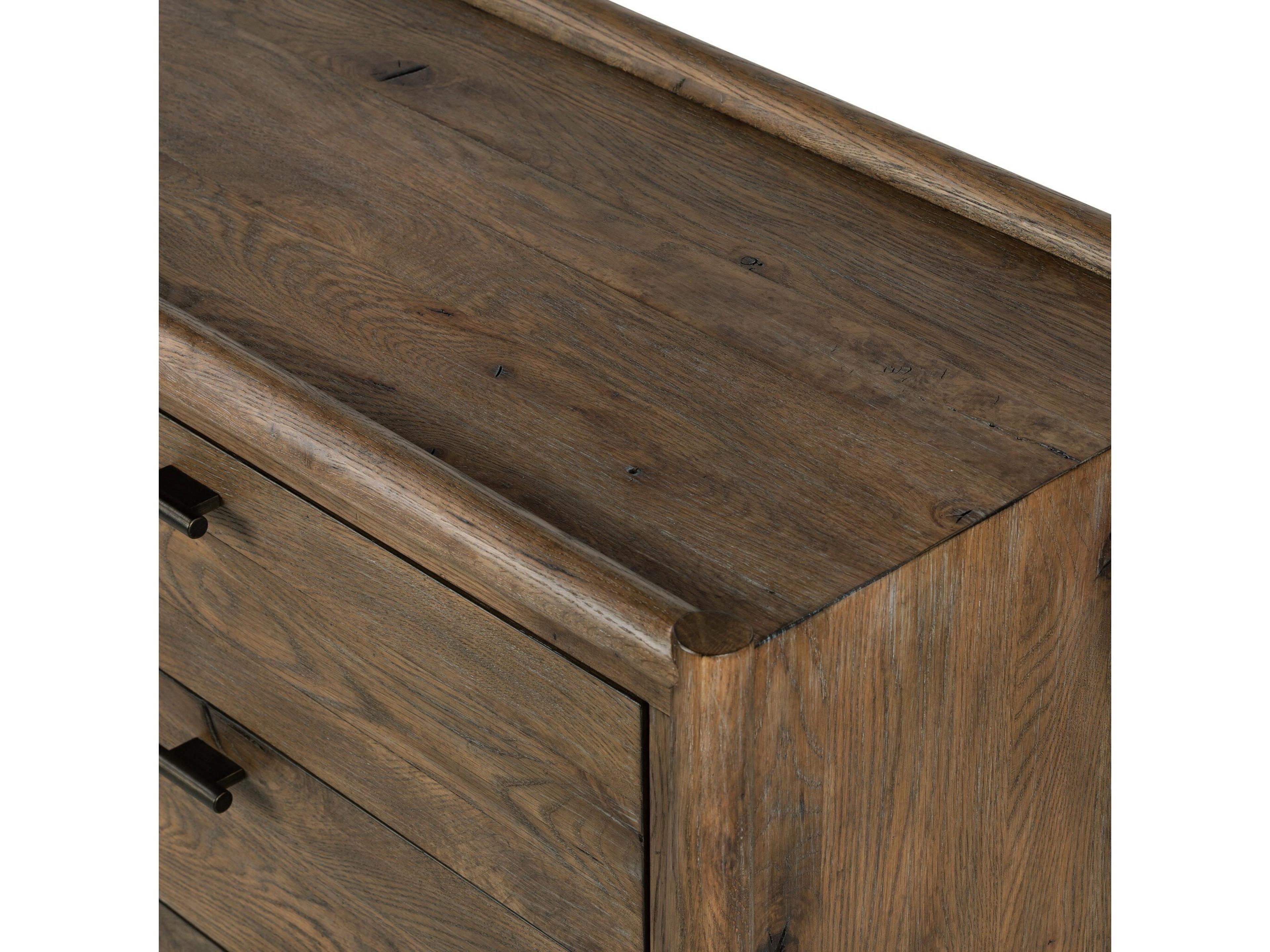 Four Hands Bolton Glenview 6-Drawers Brown Oak Wood Double Dresser