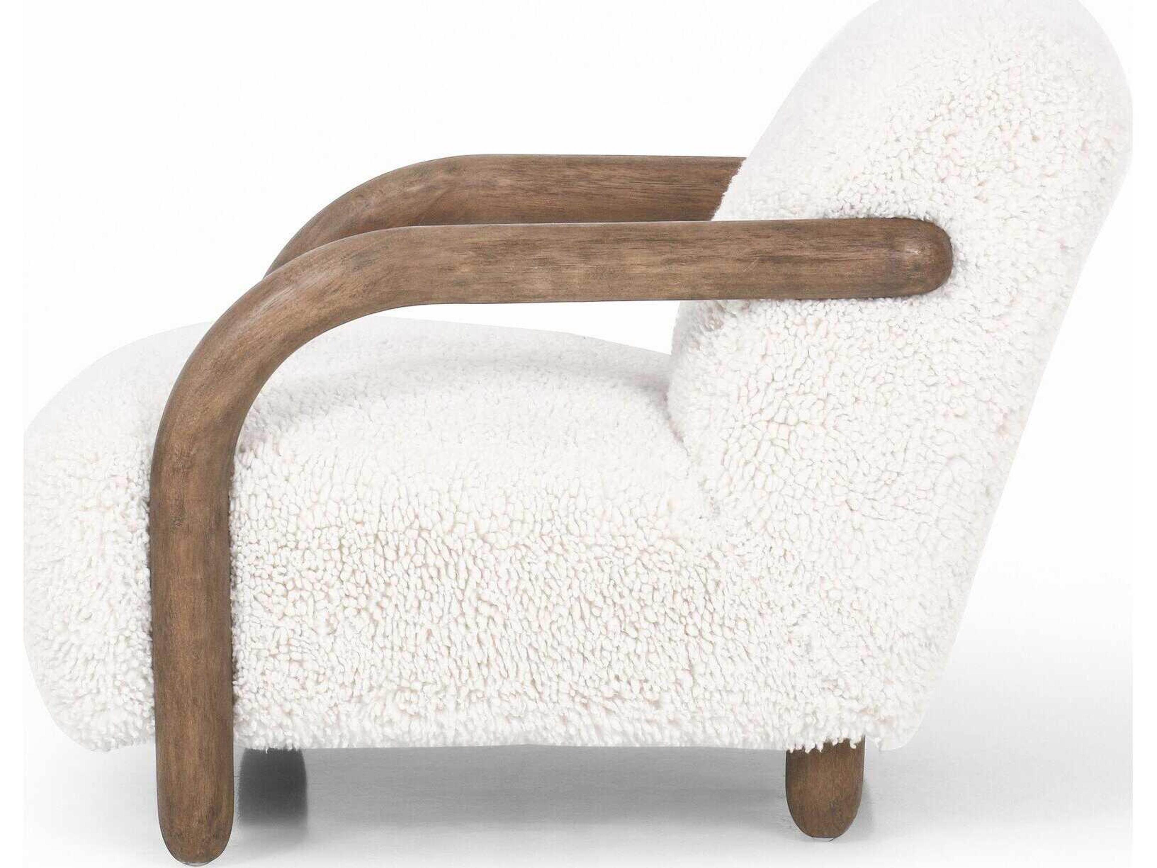 Four Hands Kensington Aniston White Fur Accent Chair