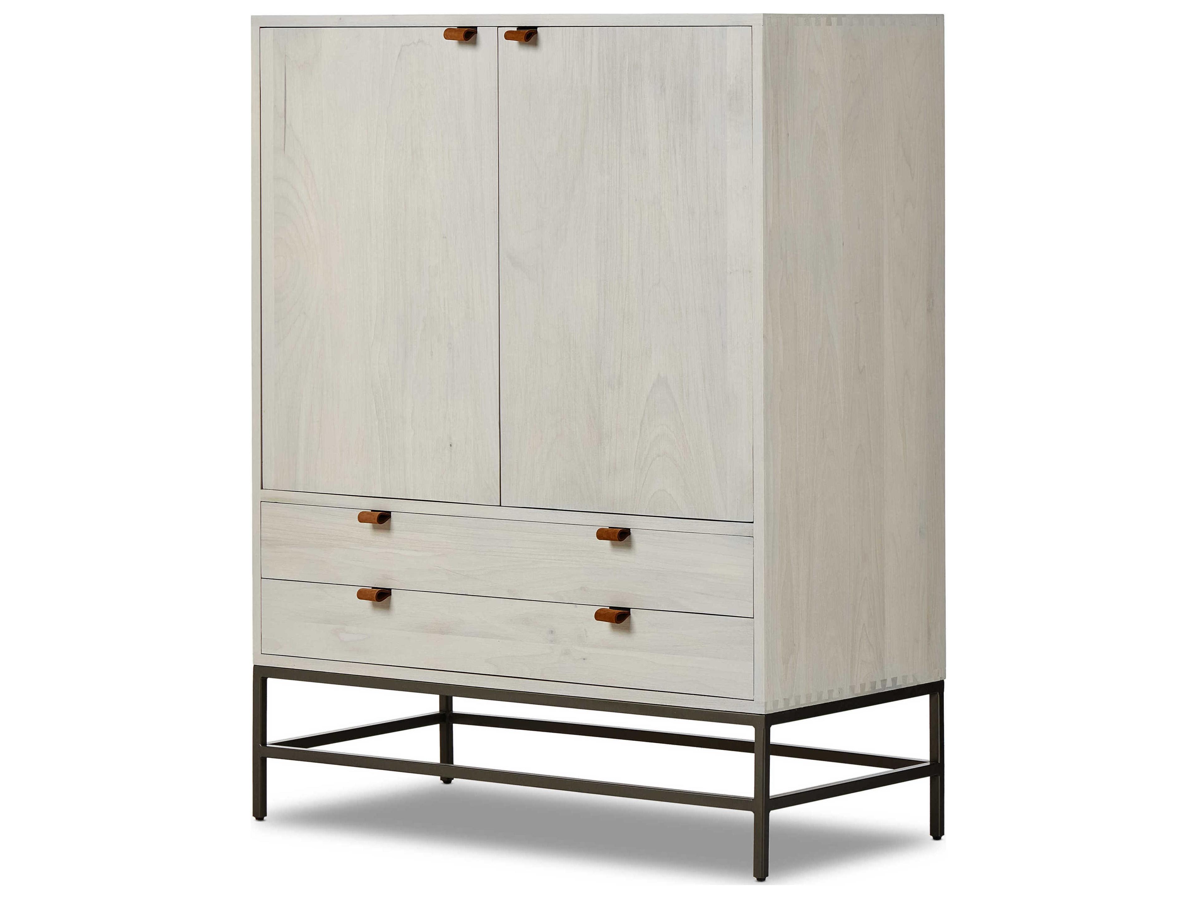 Globetrotter White Poplar Wood Bar Cabinet