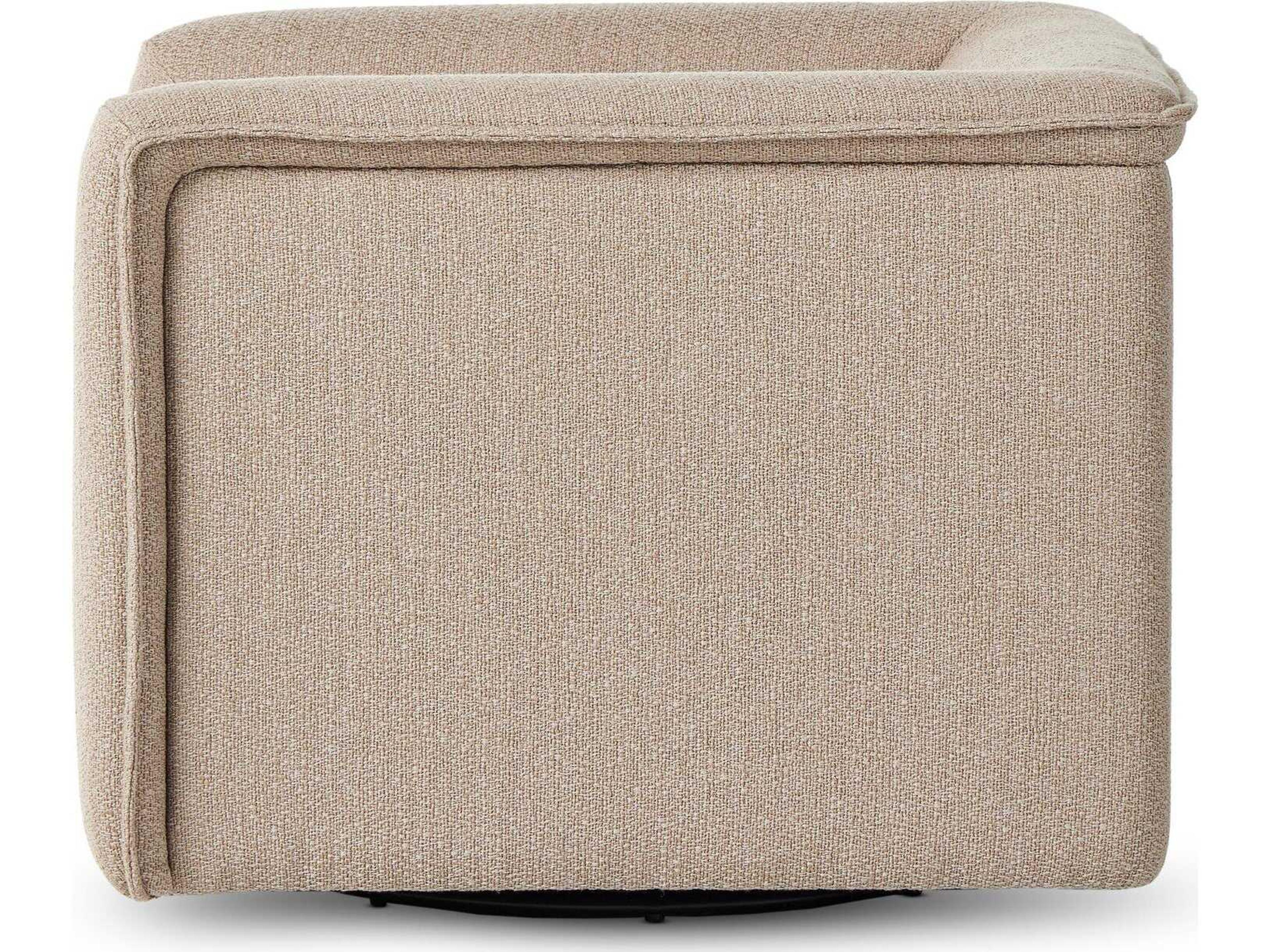 Four Hands Kensington Wellborn Swivel Beige Fabric Accent Chair