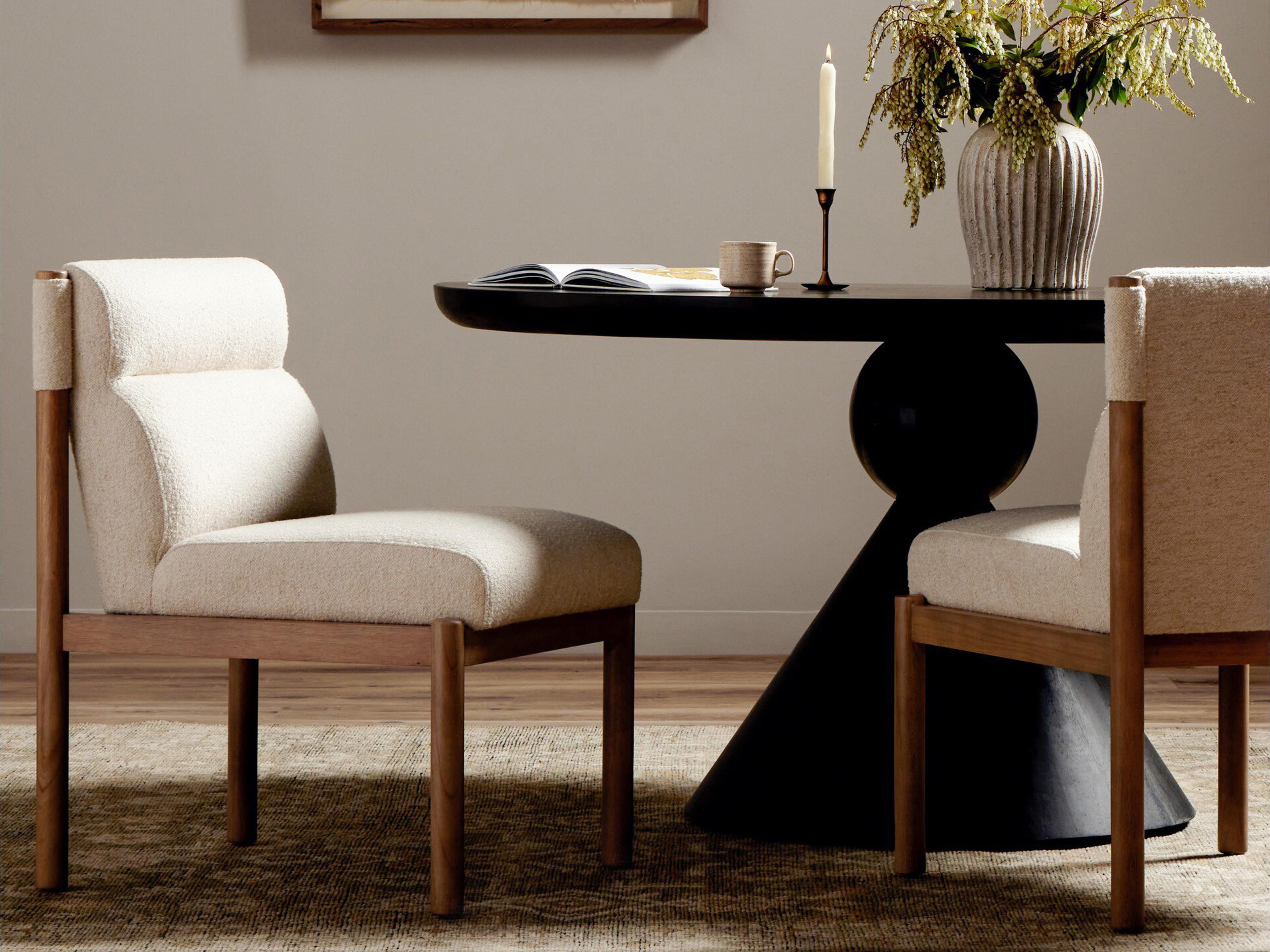 Four Hands Caswell Kiano Parrawood Beige Upholstered Side Dining Chair