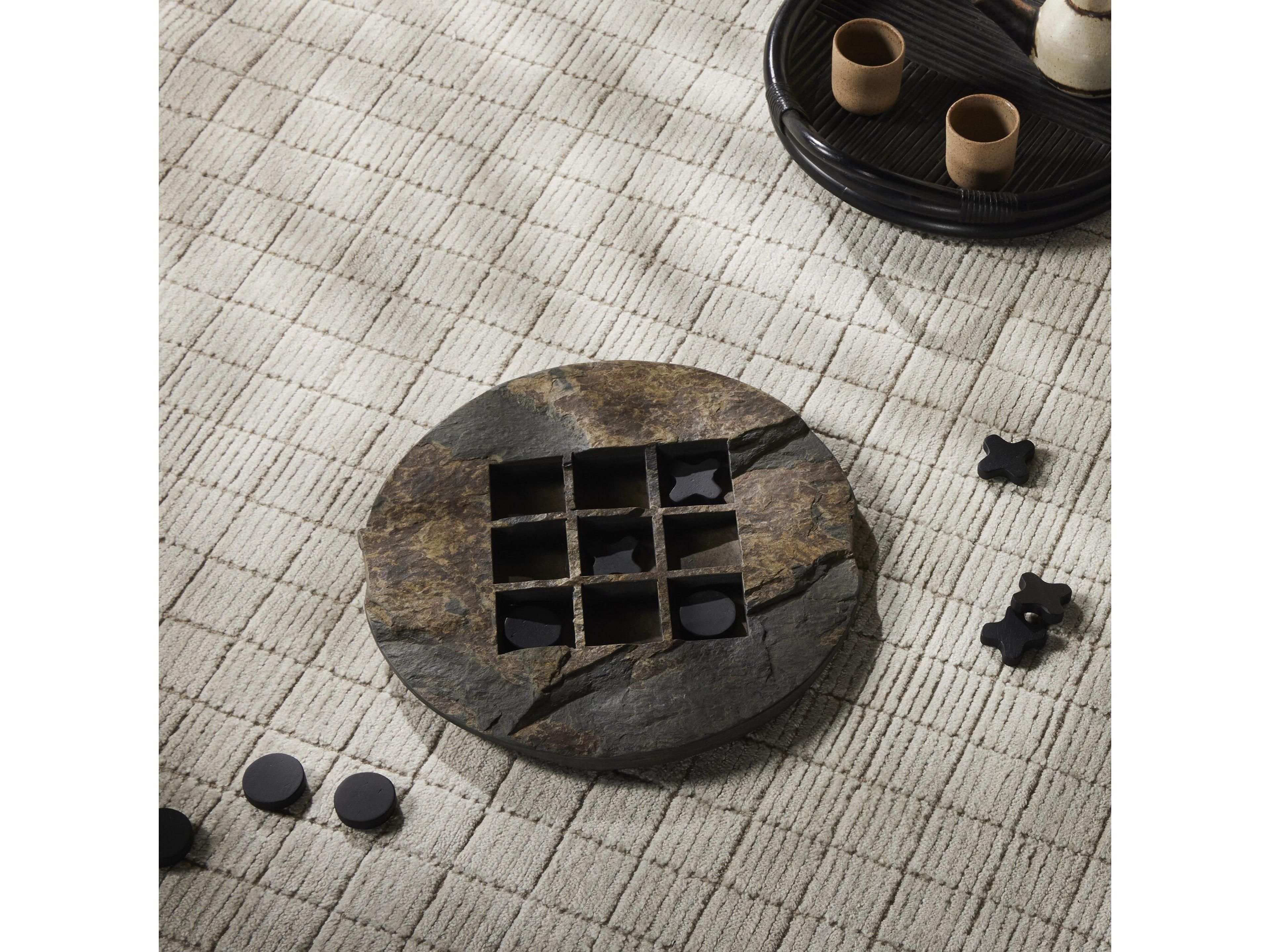 Four Hands Wesson Tic Tac Toe Brass Solid Wood Game Table