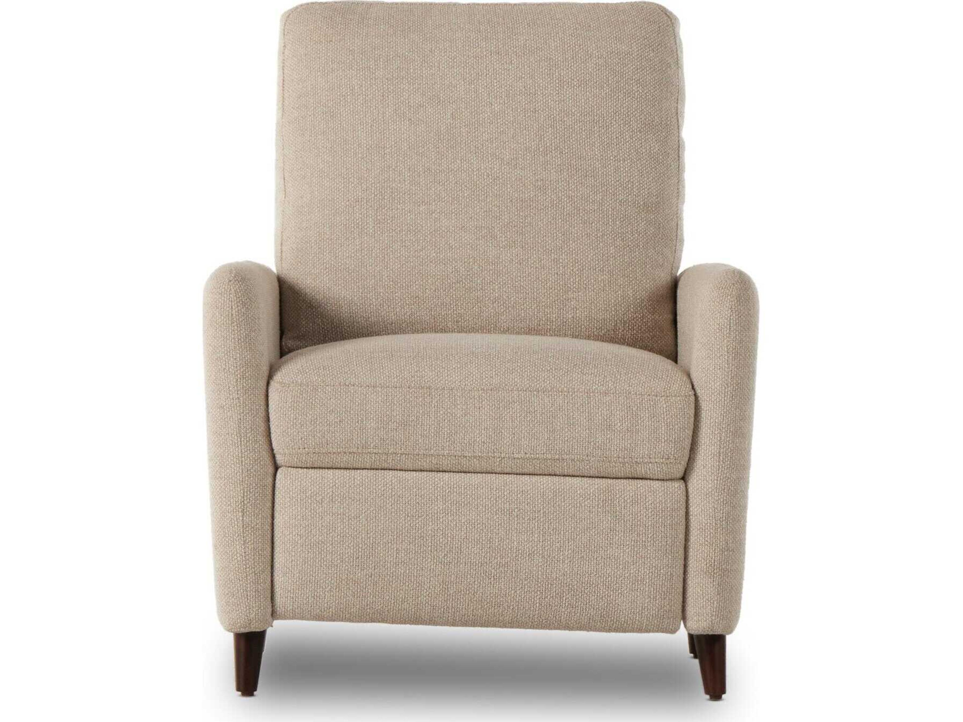 Four Hands Centrale Wallen Nova Taupe Dark Aubrun Walnut Beige Upholstered Recliner Chair