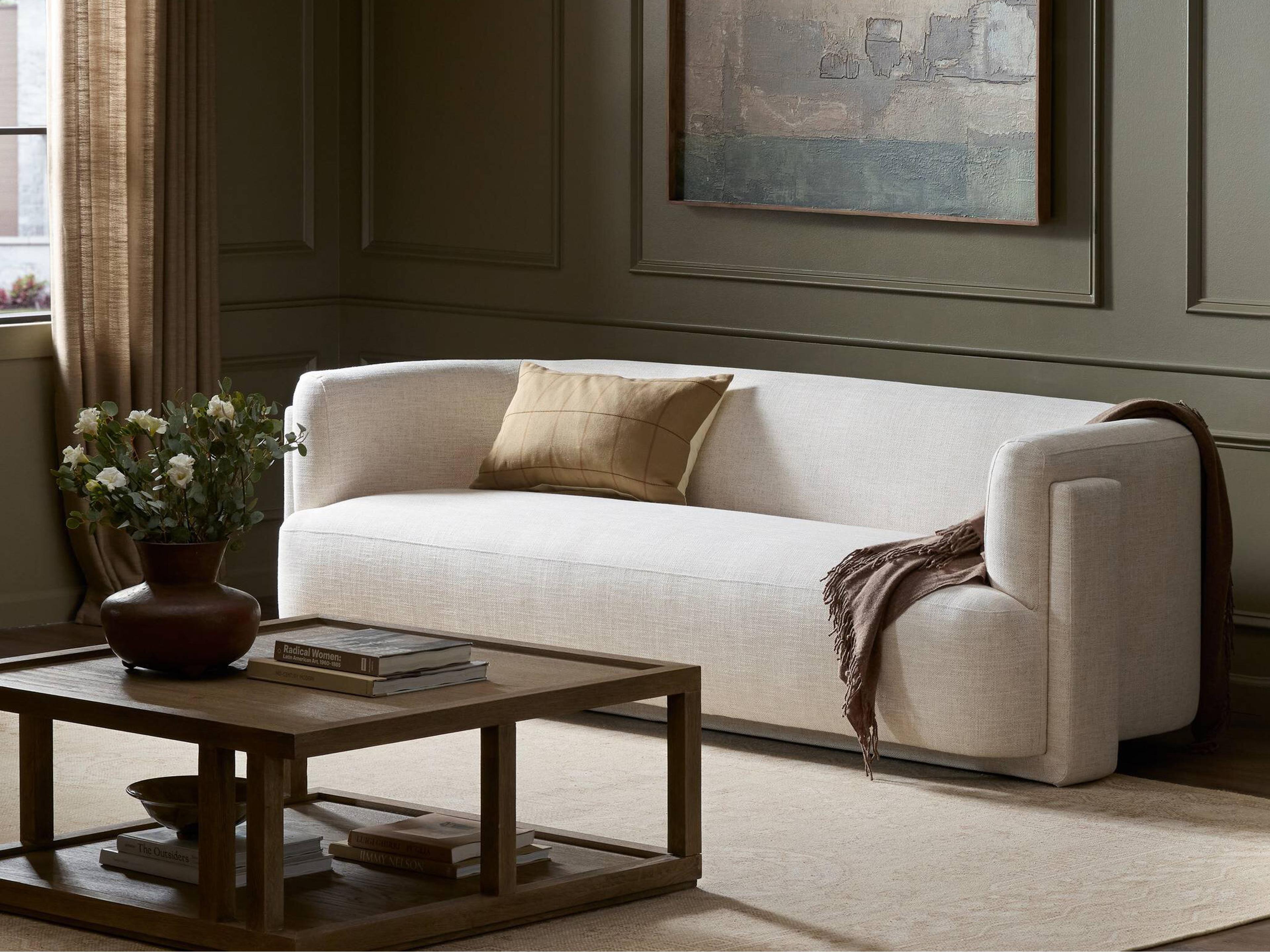 Four Hands Grayson Hartley Dover Crescent Cream Upholstered Sofa