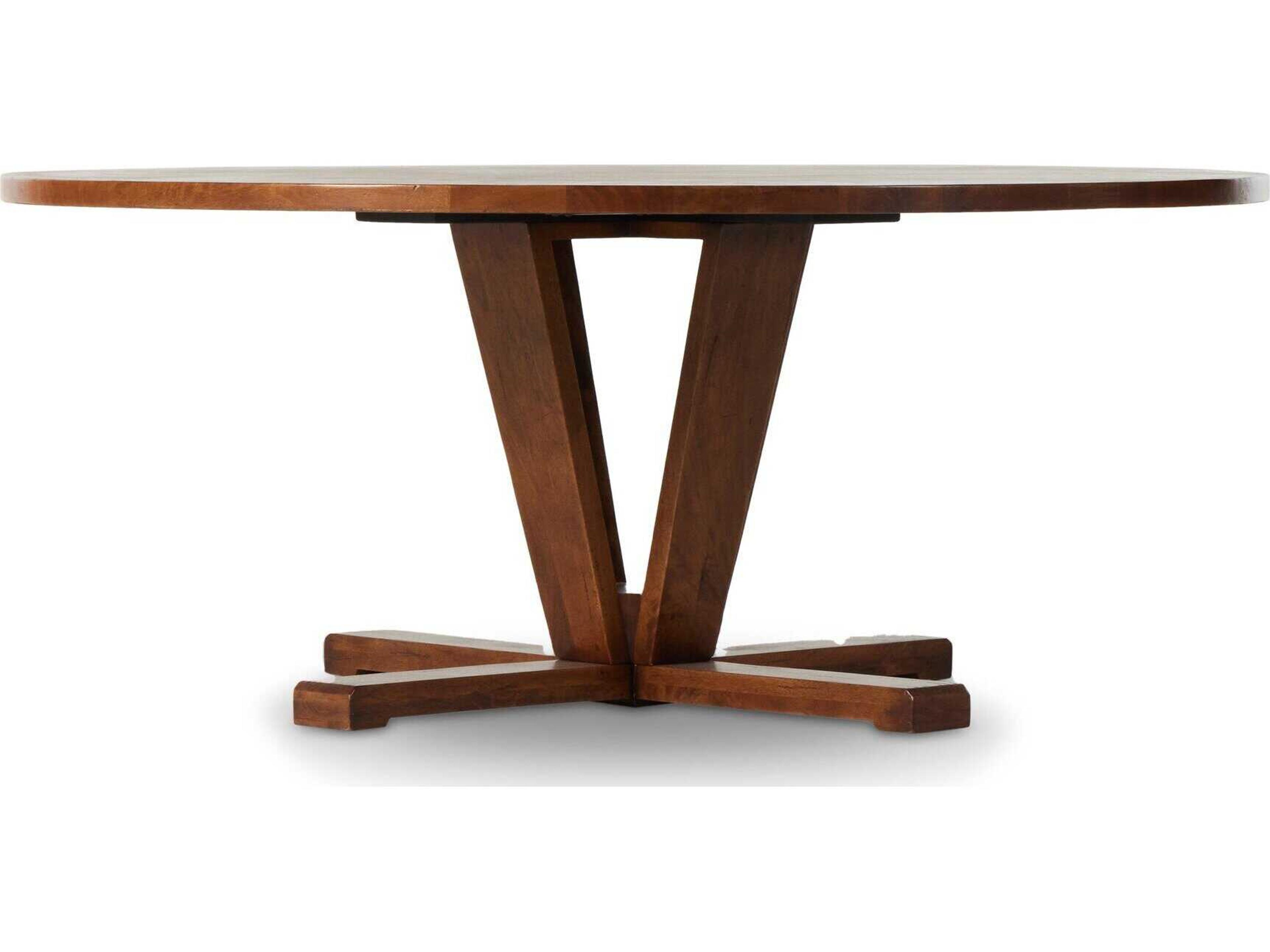 Four Hands Harmon Cobain Round Wood Reclaimed Mango Dining Table