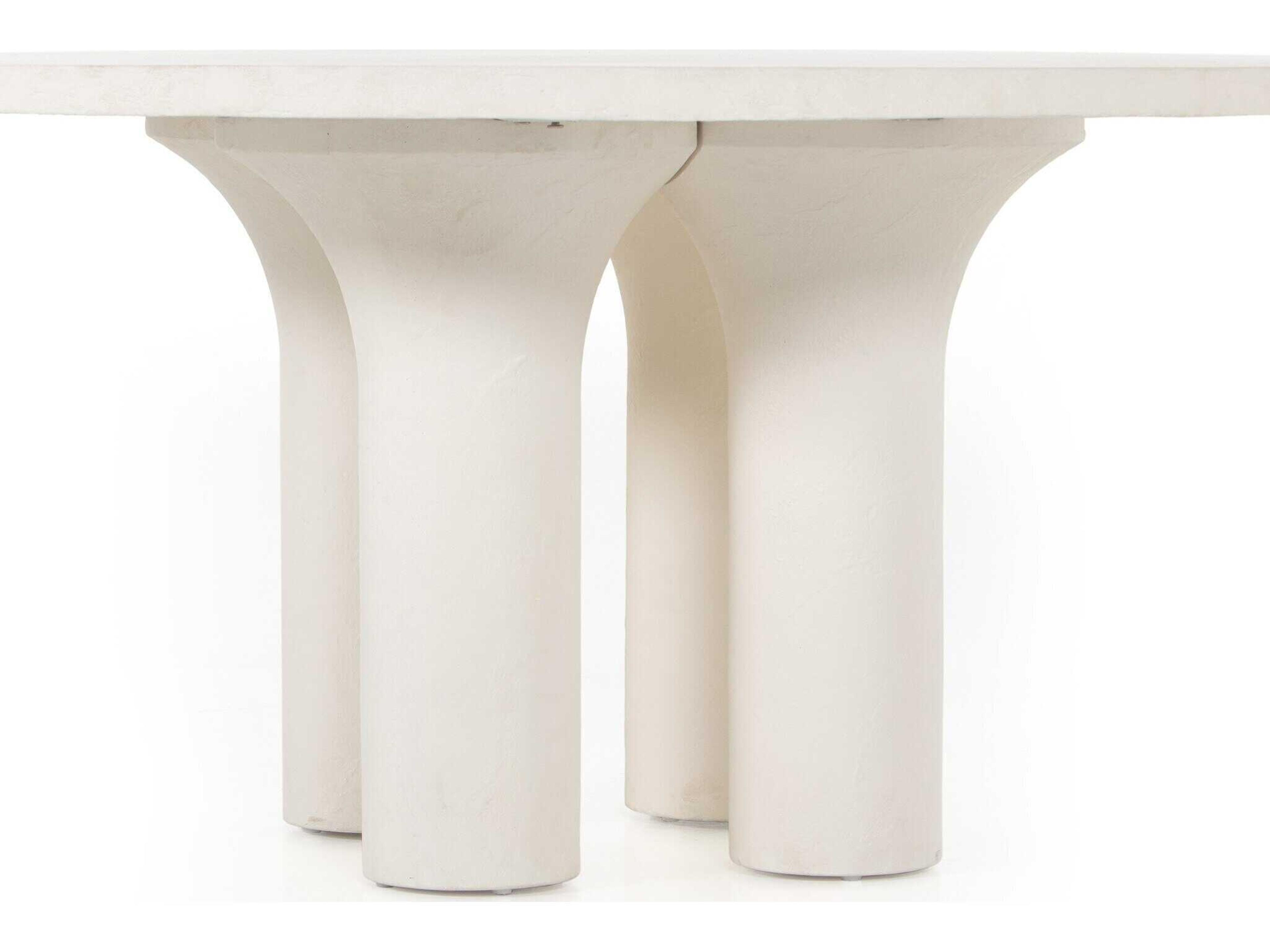Four Hands Constantine Parra White Concrete Round Dining Table