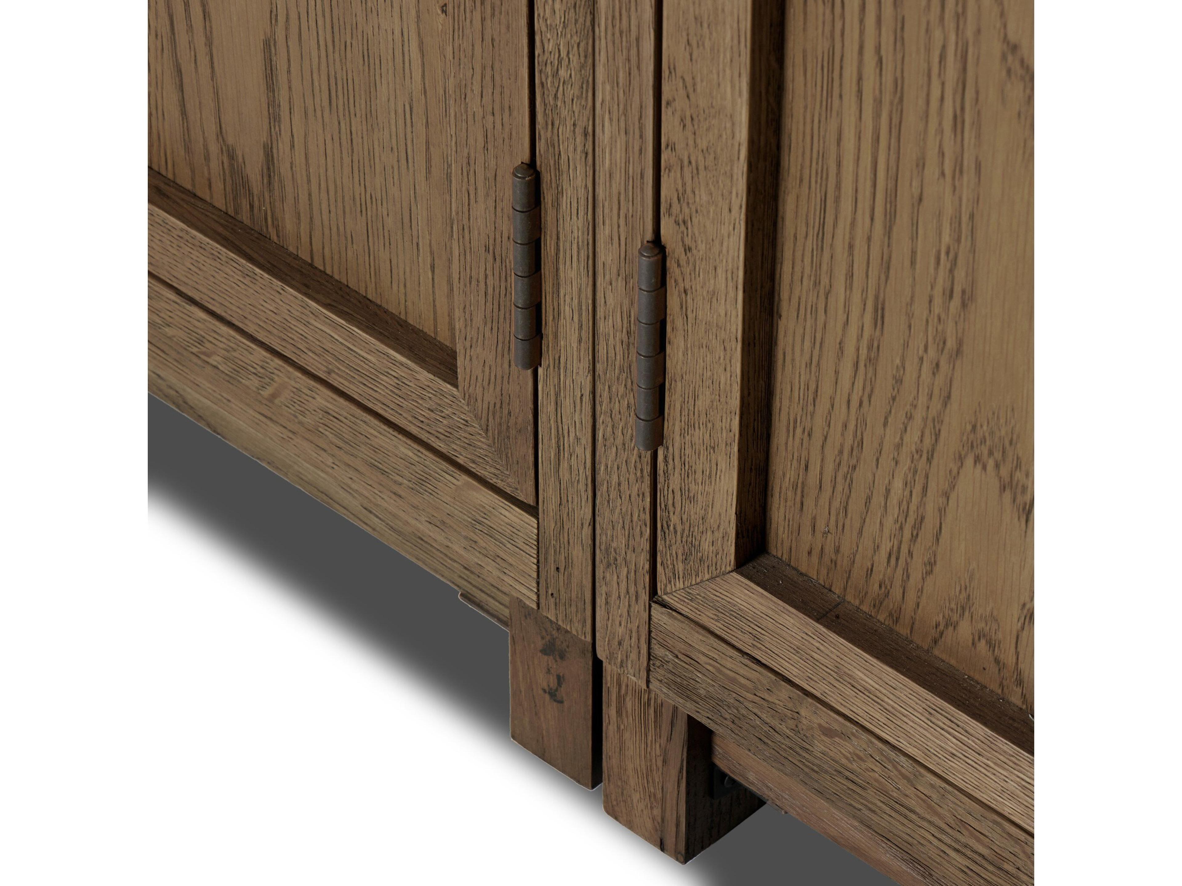 Four Hands Irondale Millie Oak Wood Drifted Display Cabinet