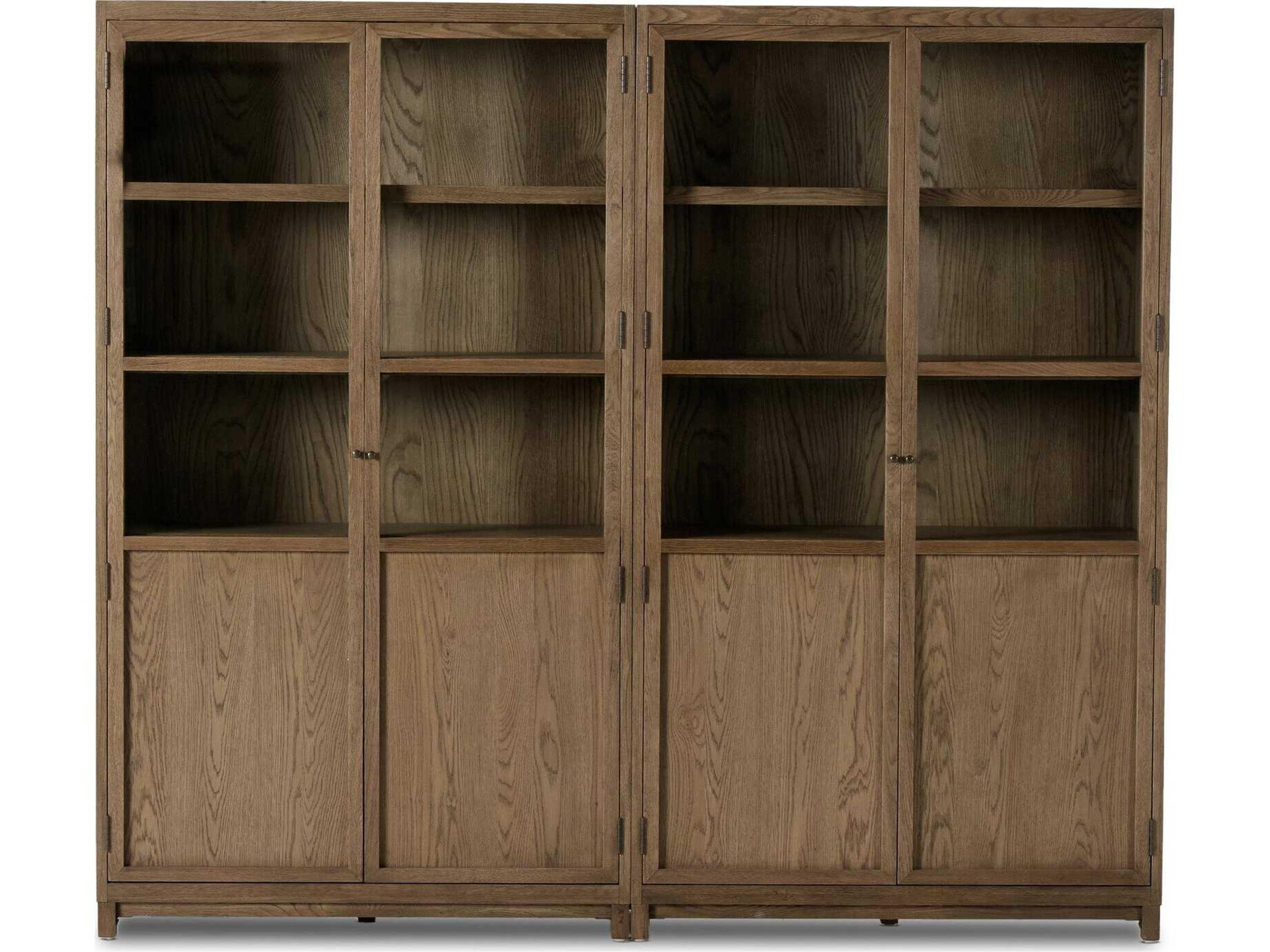 Four Hands Irondale Millie Oak Wood Drifted Display Cabinet