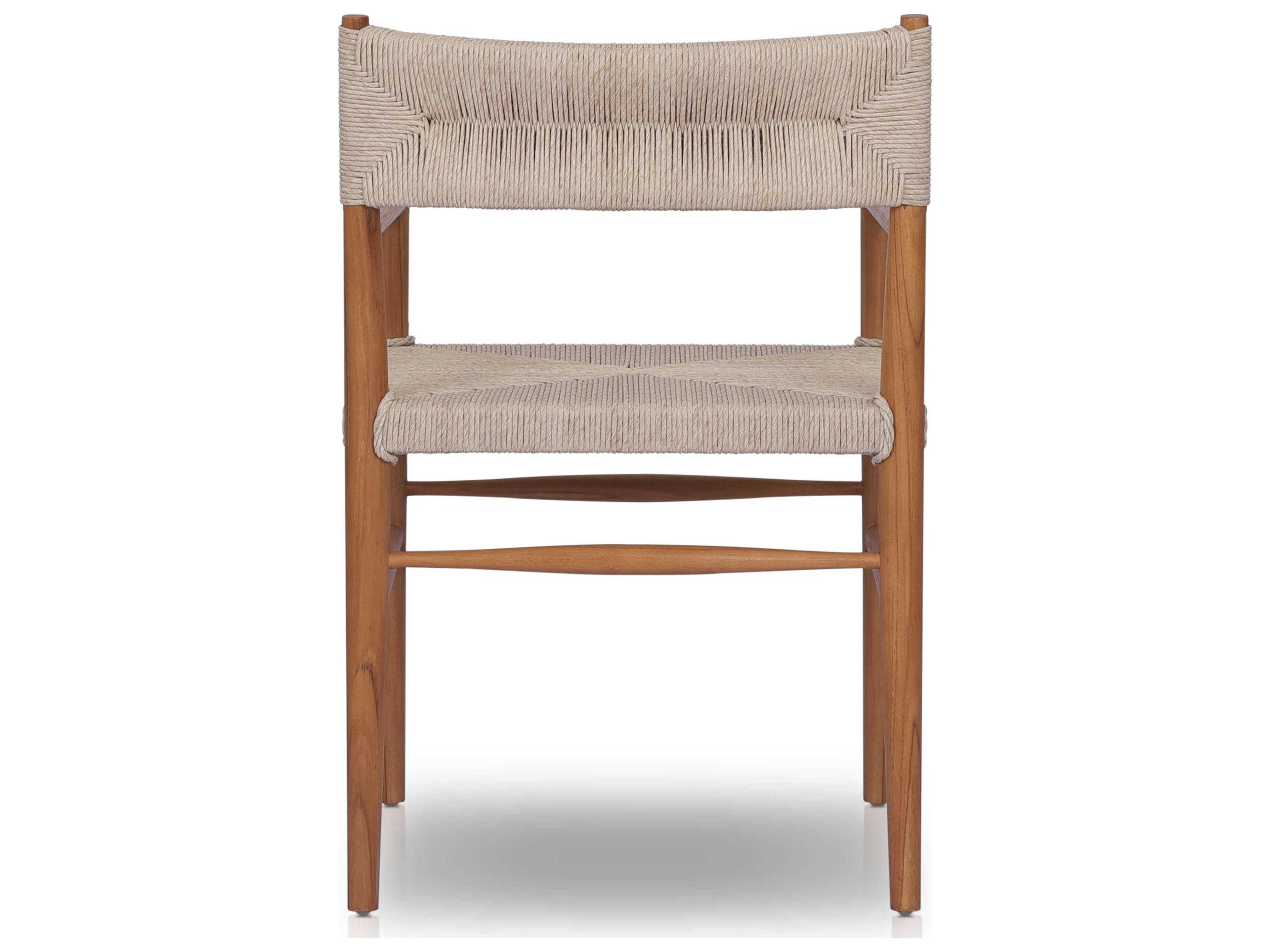 Four Hands Grass Roots Lomas Teak Wood Brown Arm Dining Chair