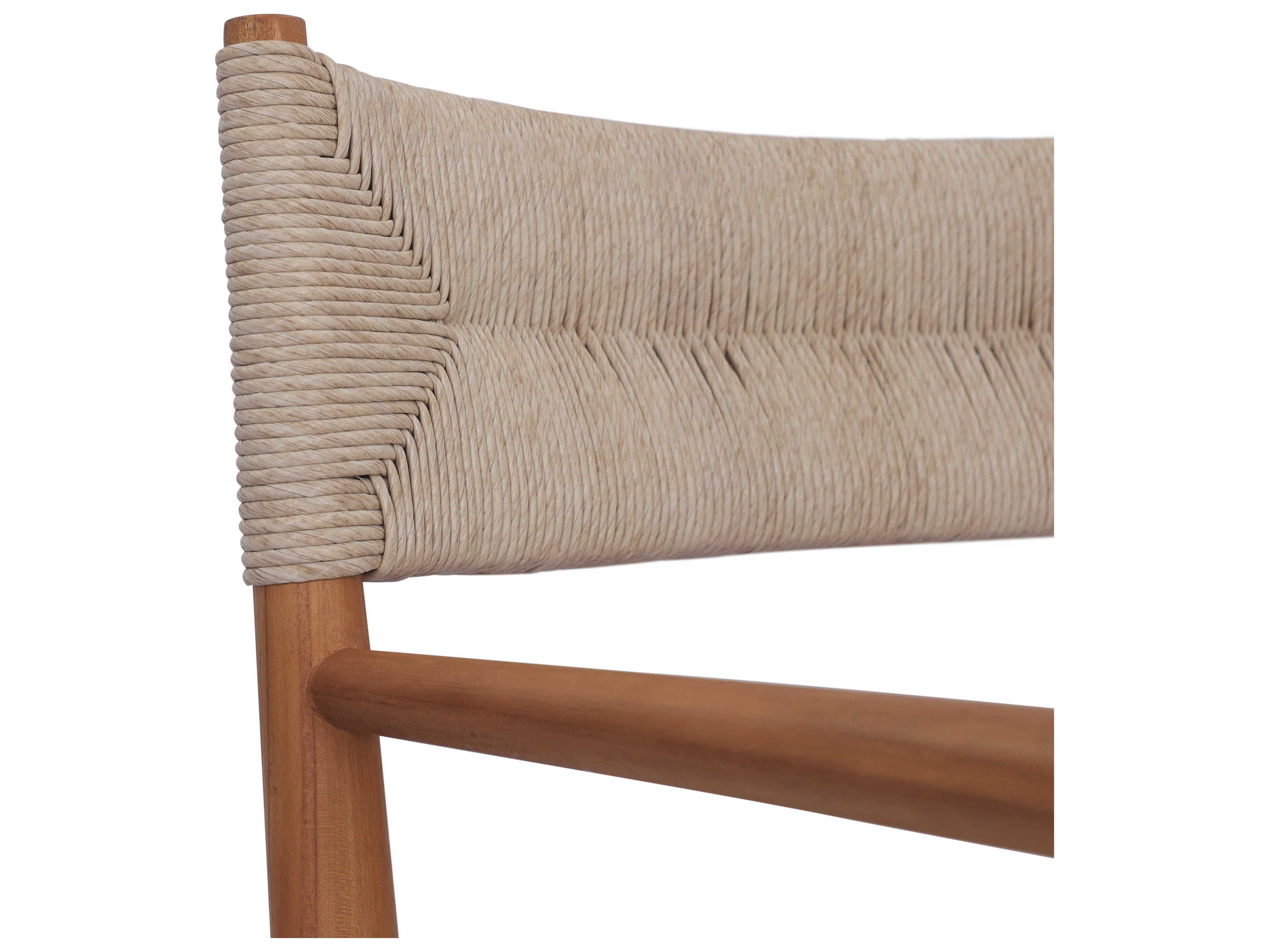 Four Hands Grass Roots Lomas Teak Wood Brown Arm Dining Chair