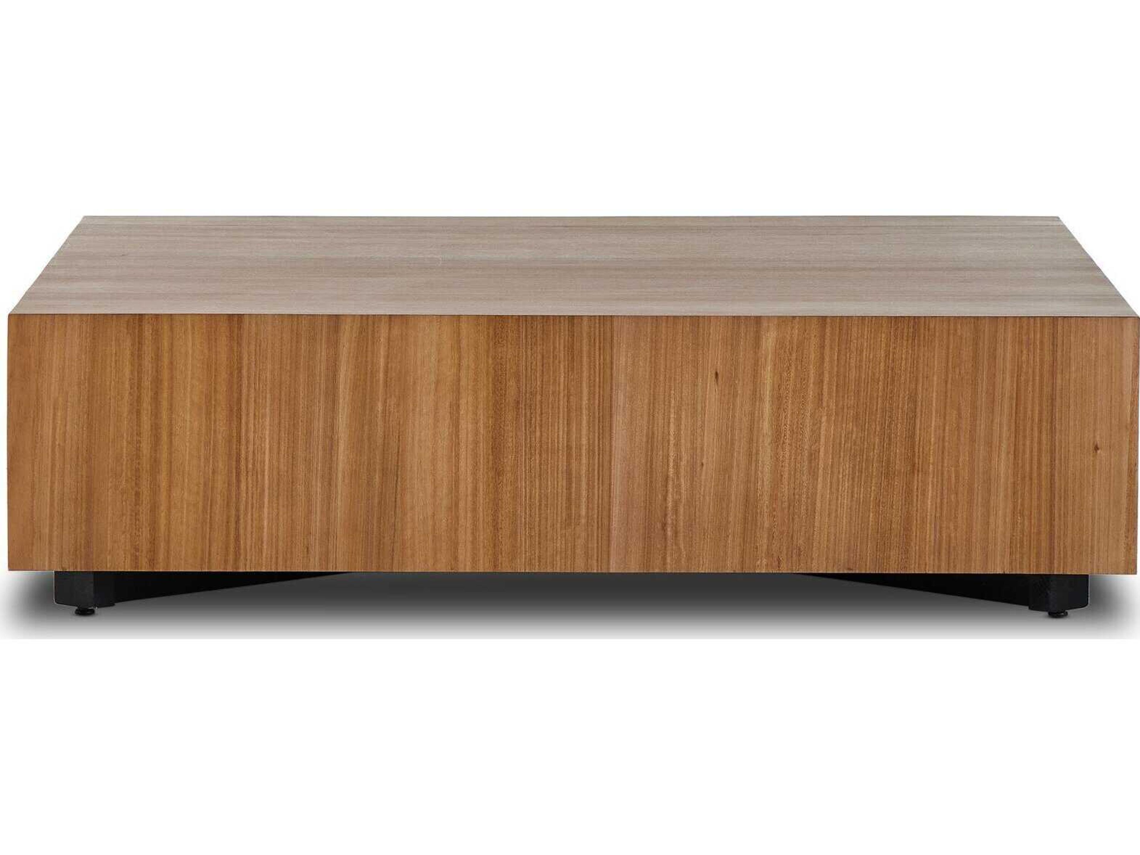 Four Hands Wesson Hudson Square Wood Black Pine Natural Yukas Coffee Table