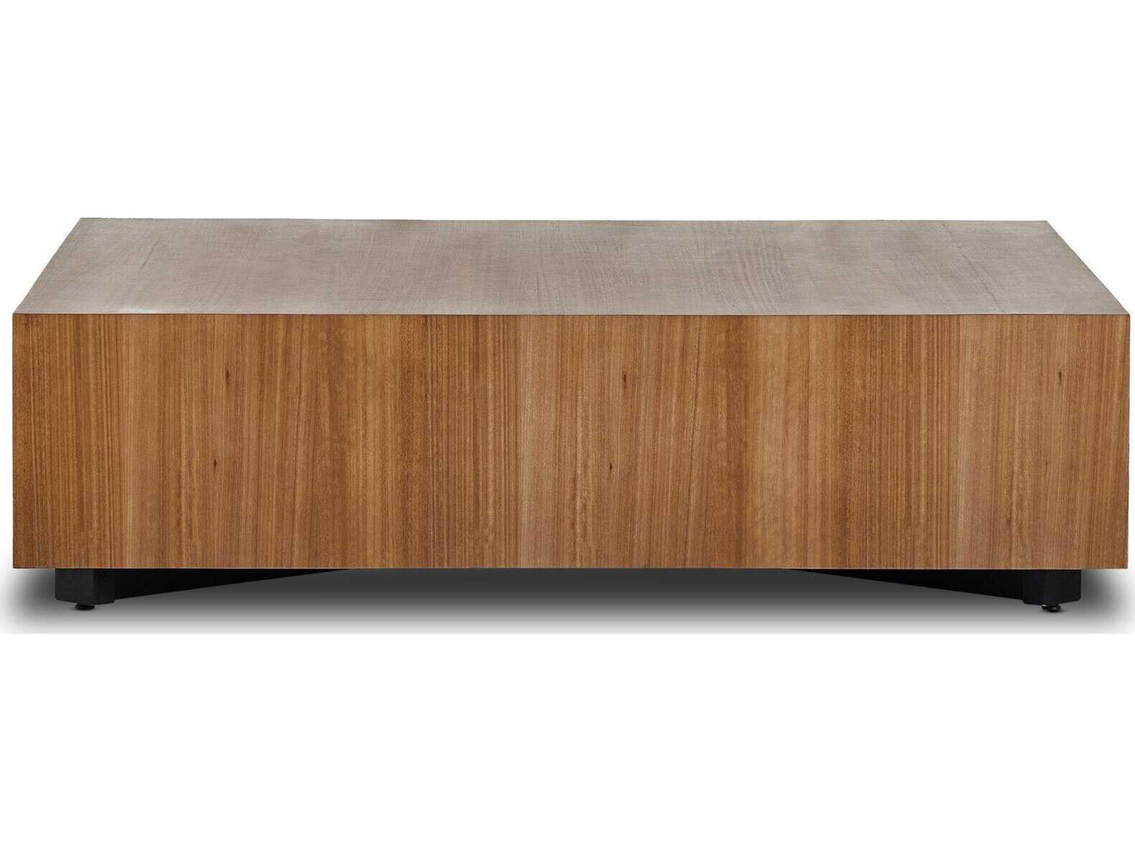 Four Hands Wesson Hudson Square Wood Black Pine Natural Yukas Coffee Table