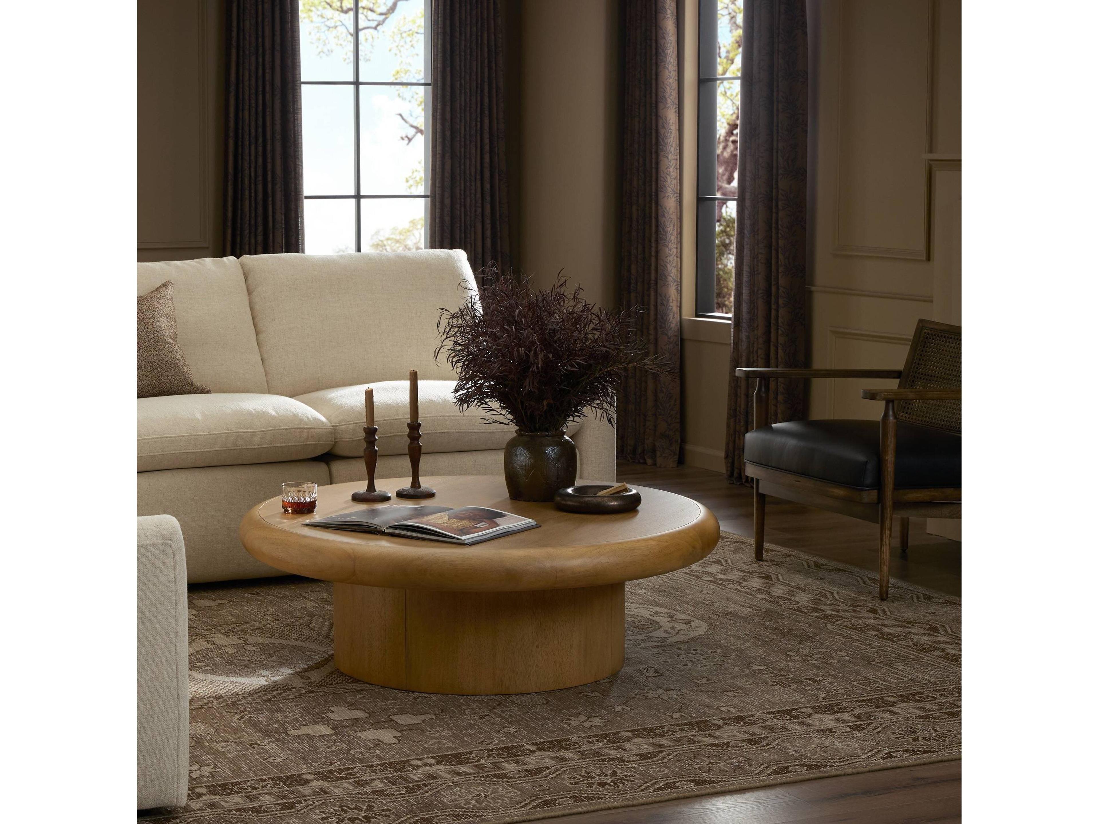 Four Hands Bolton Zach Round Burnished Parawood Veneer Coffee Table