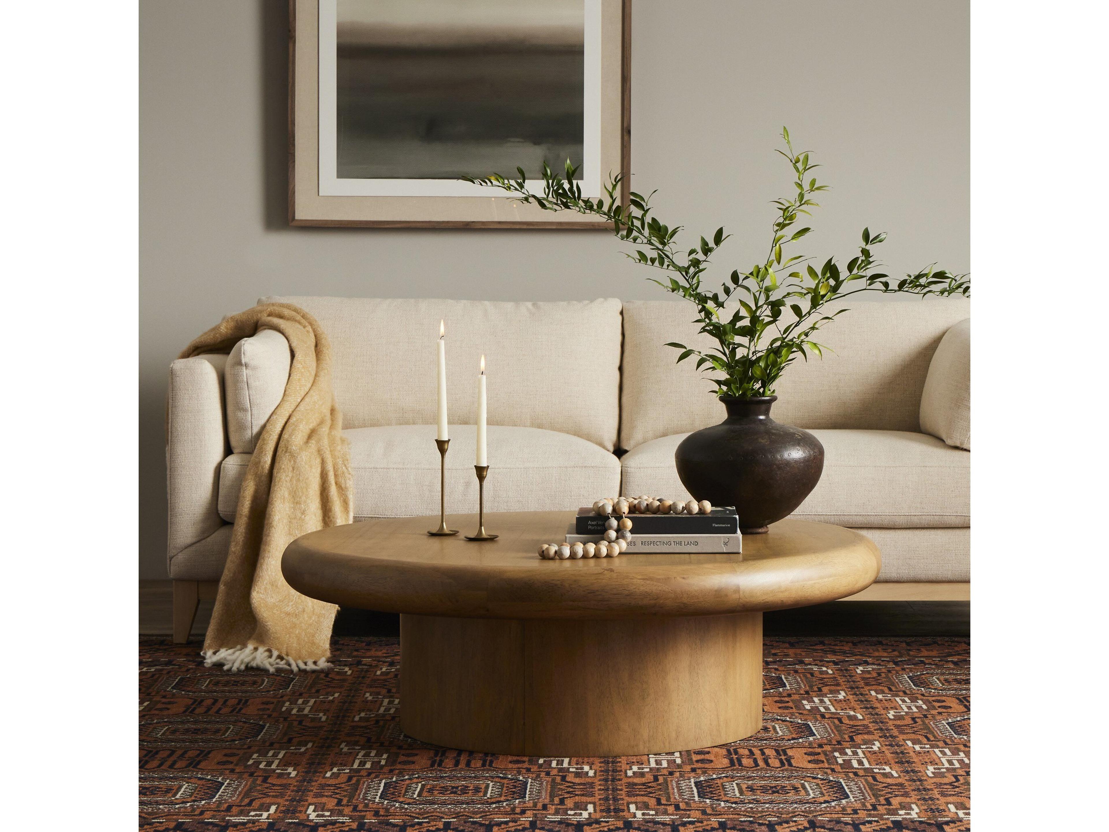 Four Hands Bolton Zach Round Burnished Parawood Veneer Coffee Table