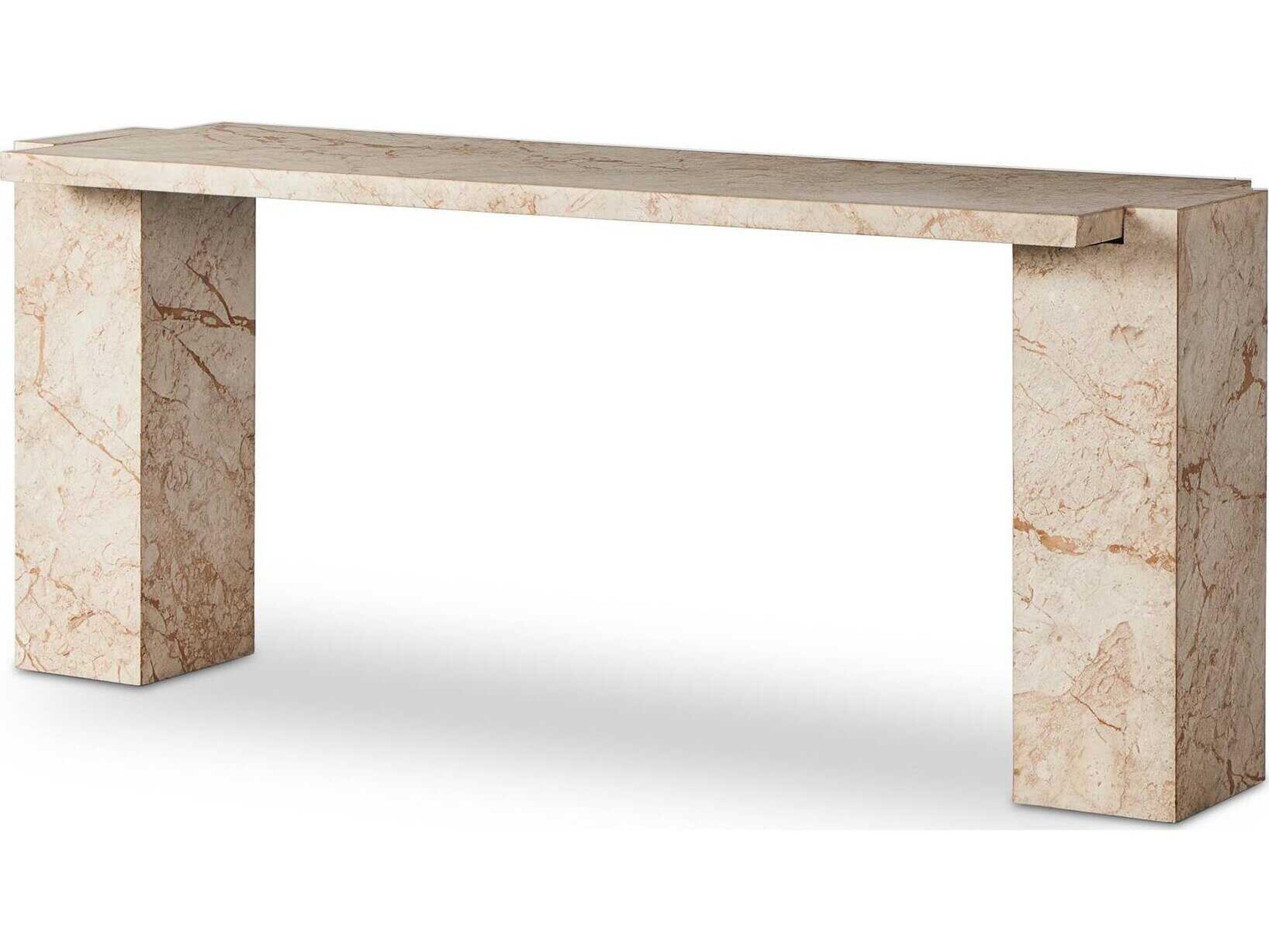 Element Rectangular Desert Taupe Marble Console Table