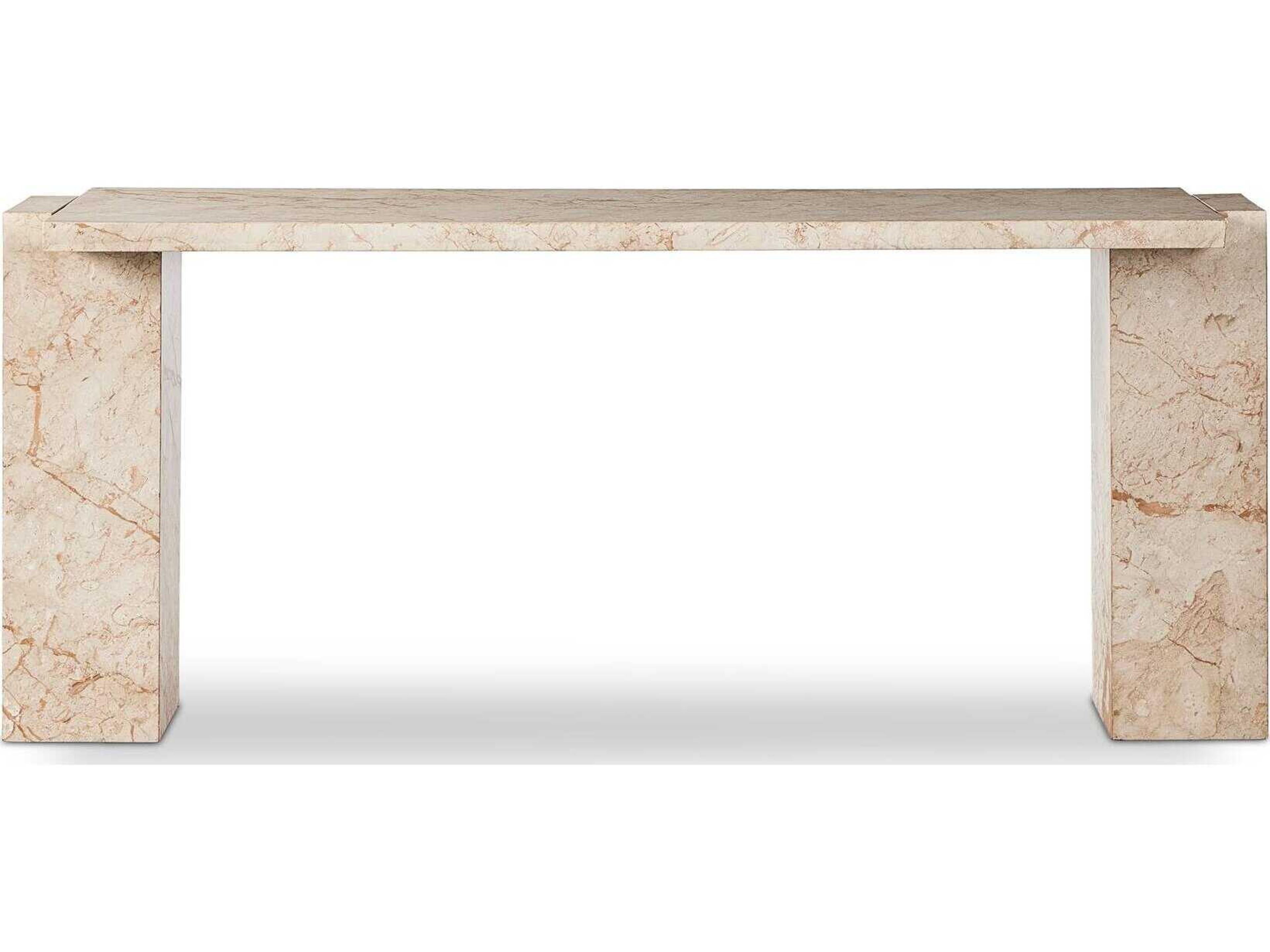 Four Hands Element Rectangular Desert Taupe Marble Console Table
