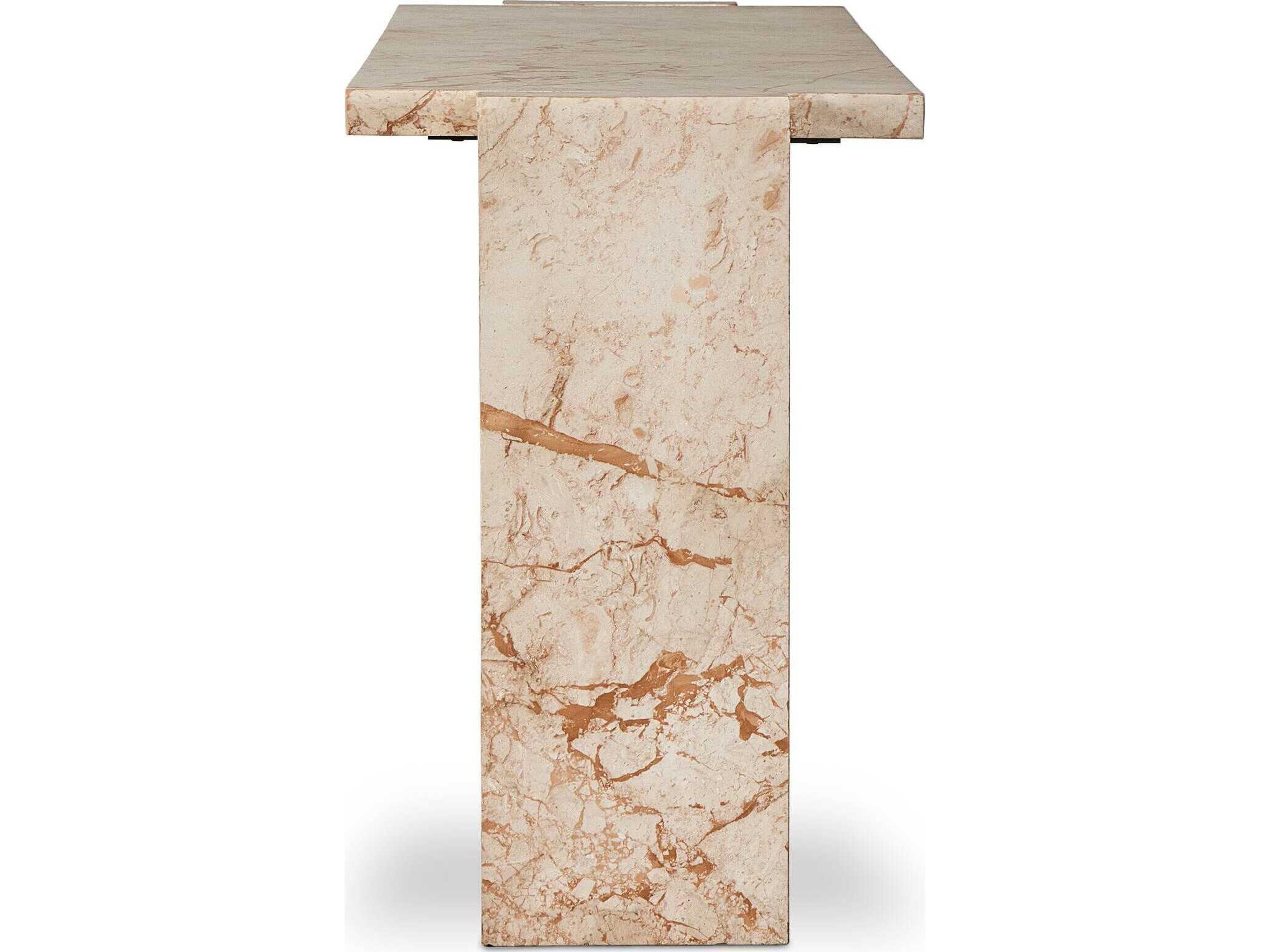Four Hands Element Rectangular Desert Taupe Marble Console Table
