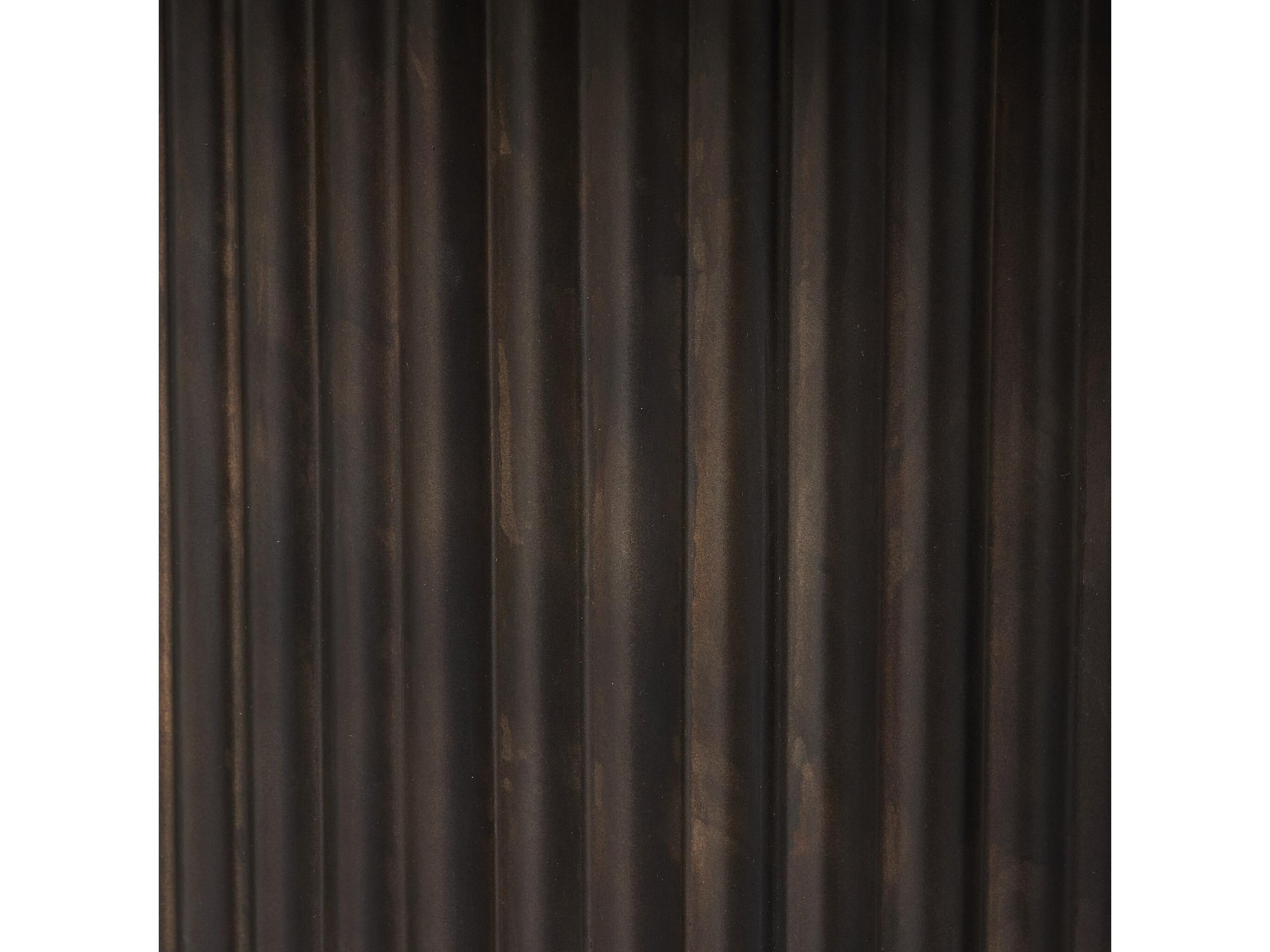 Four Hands Marlow Ruben Round Rustic Brown Smoked Black Cast Glass End Table